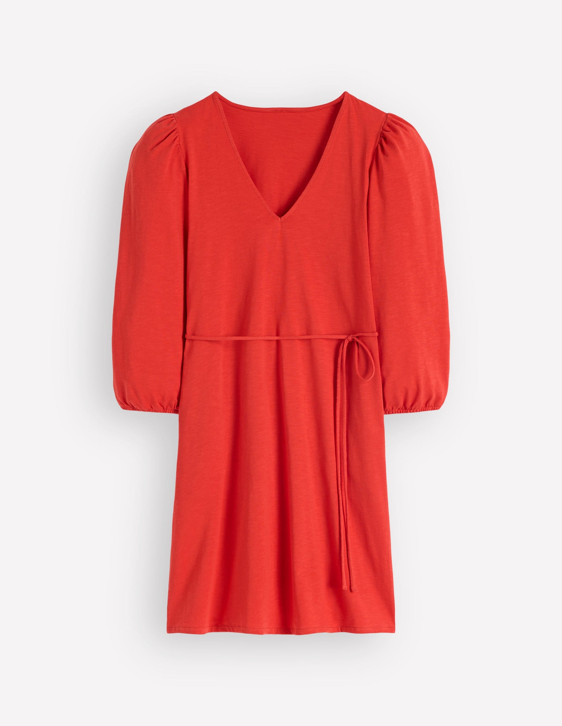 Cary V-Neck Jersey Dress-Blood Orange-5