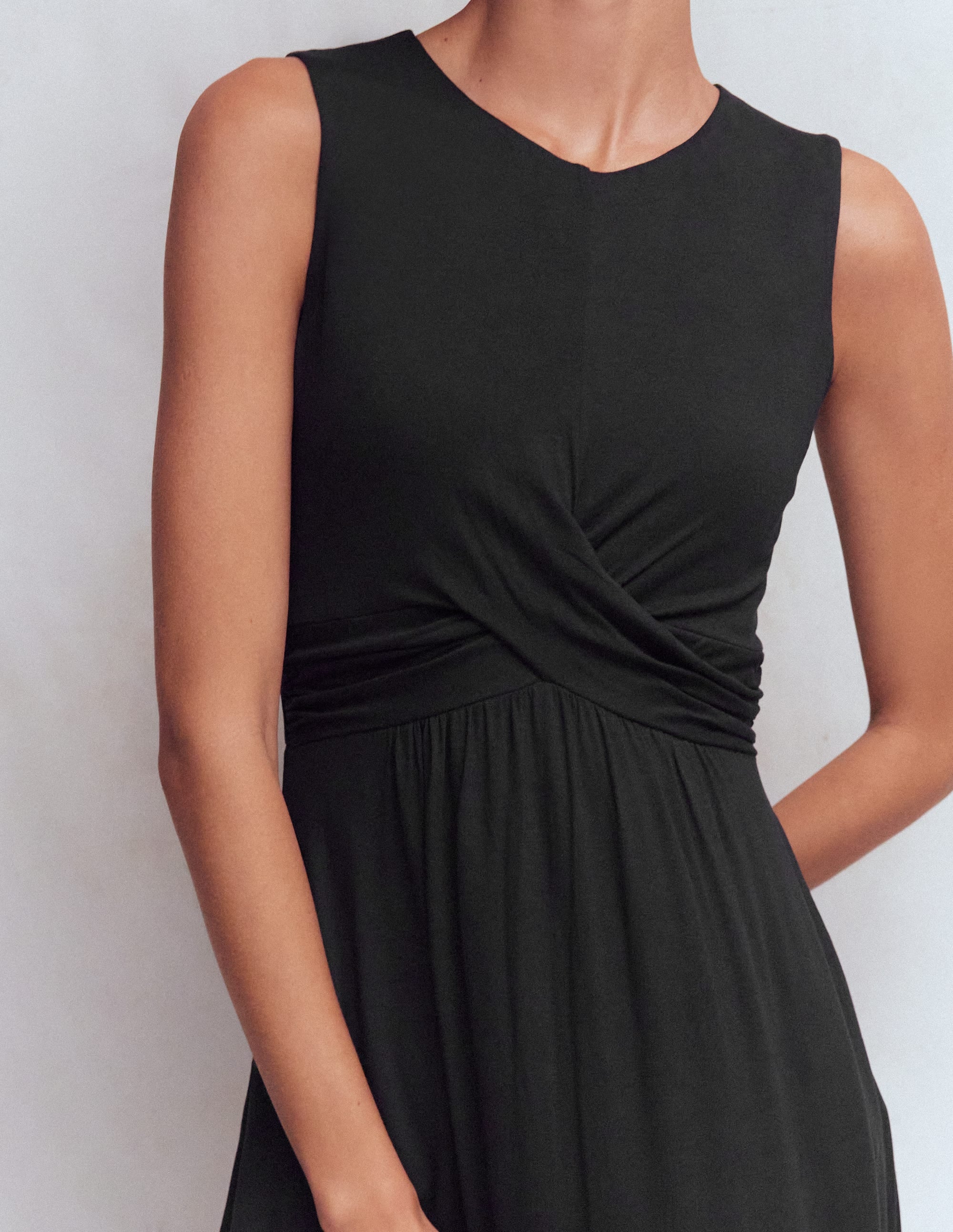Zara Cross Waist Jersey Dress-Black - Image 2