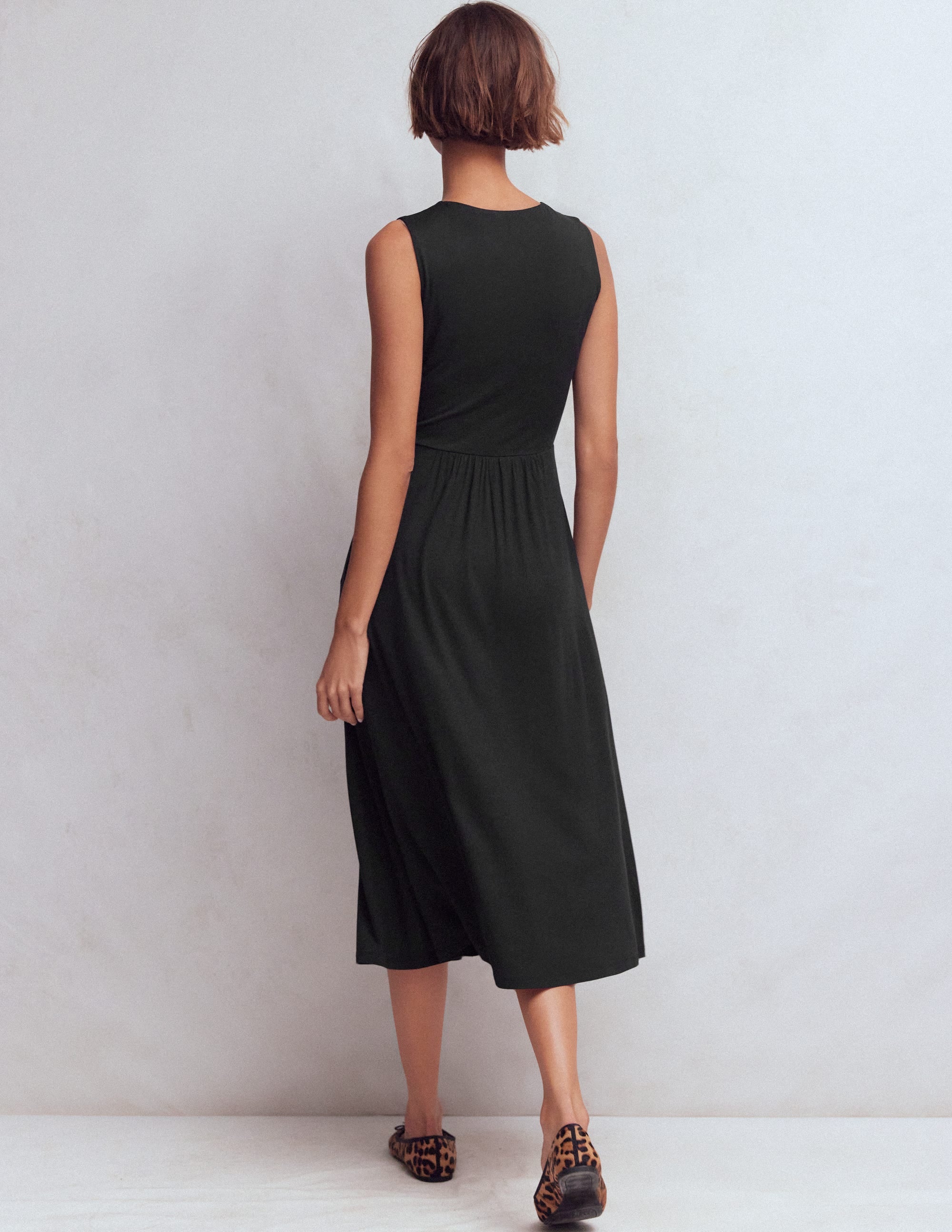 Zara Cross Waist Jersey Dress-Black - Image 3