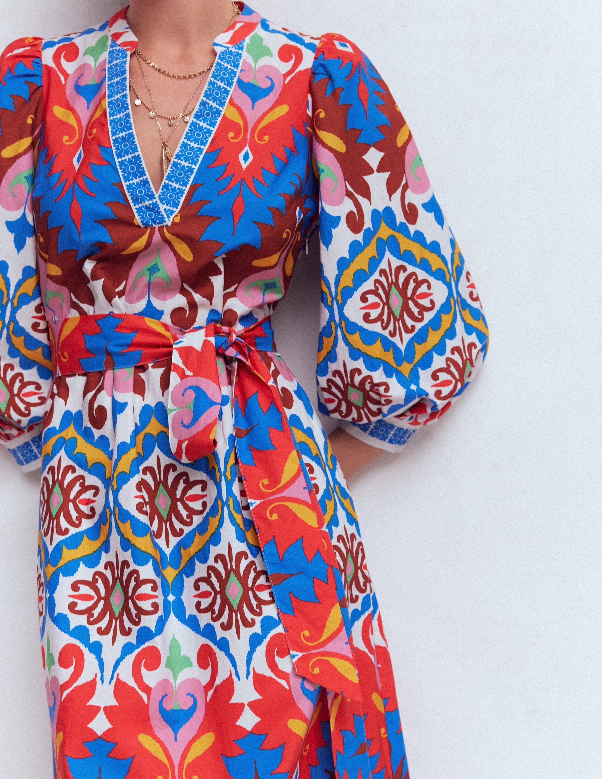 Octavia Cotton Dress-Multi Ikat Dream-4