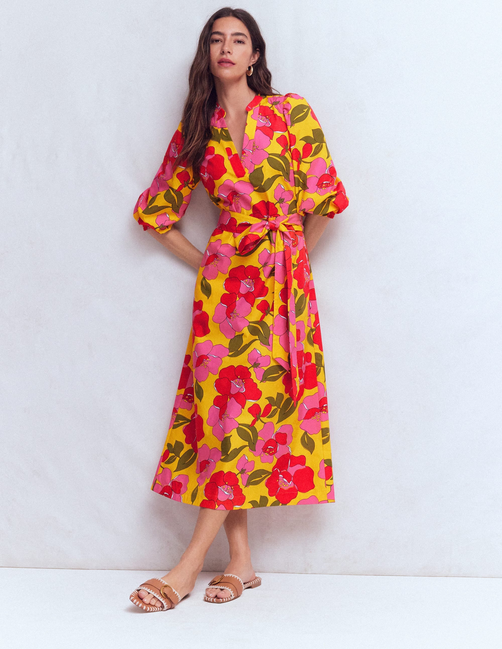 Octavia Cotton Dress-Yellow, Radiant Bloom - Image 2