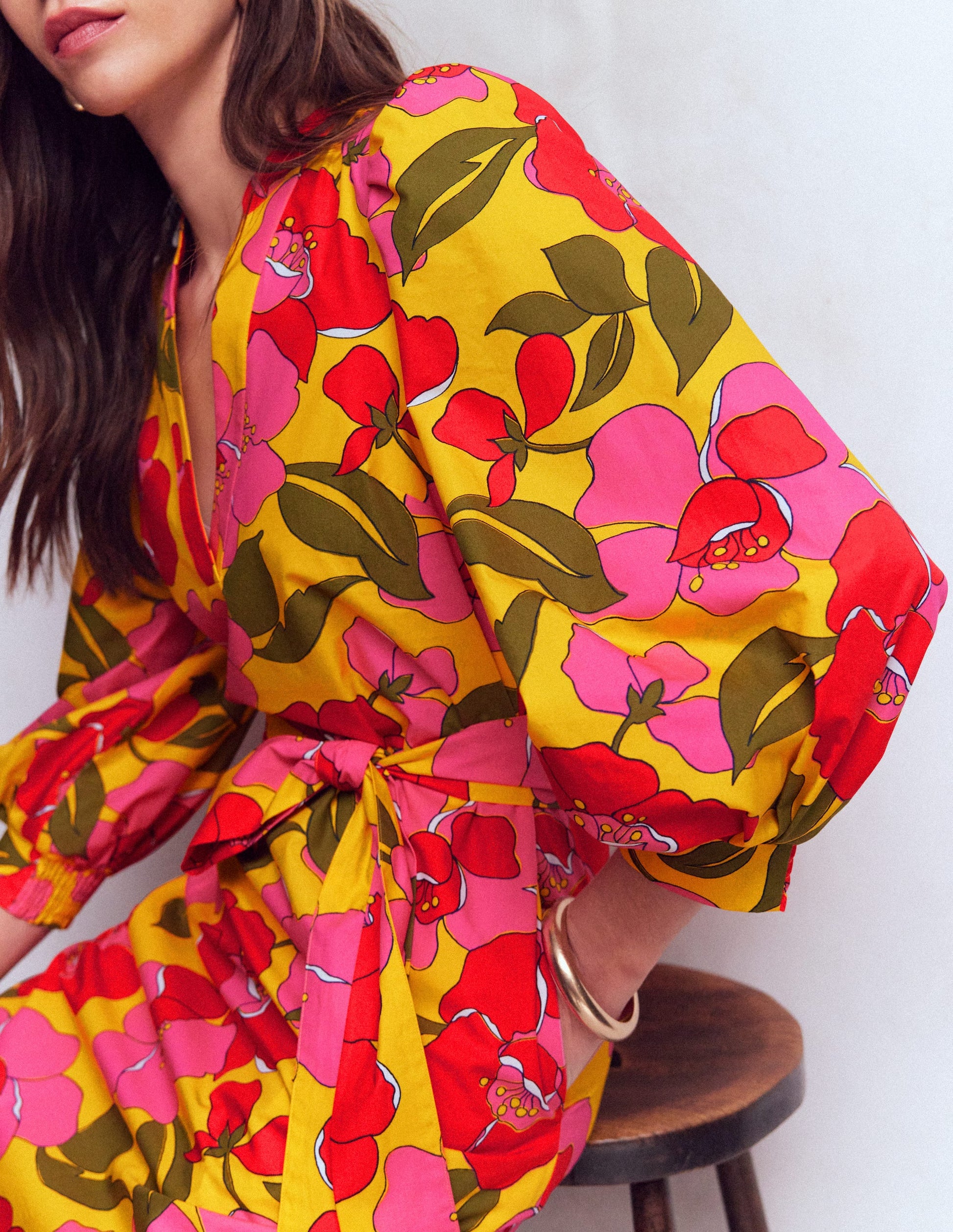 Octavia Cotton Dress-Yellow, Radiant Bloom-3