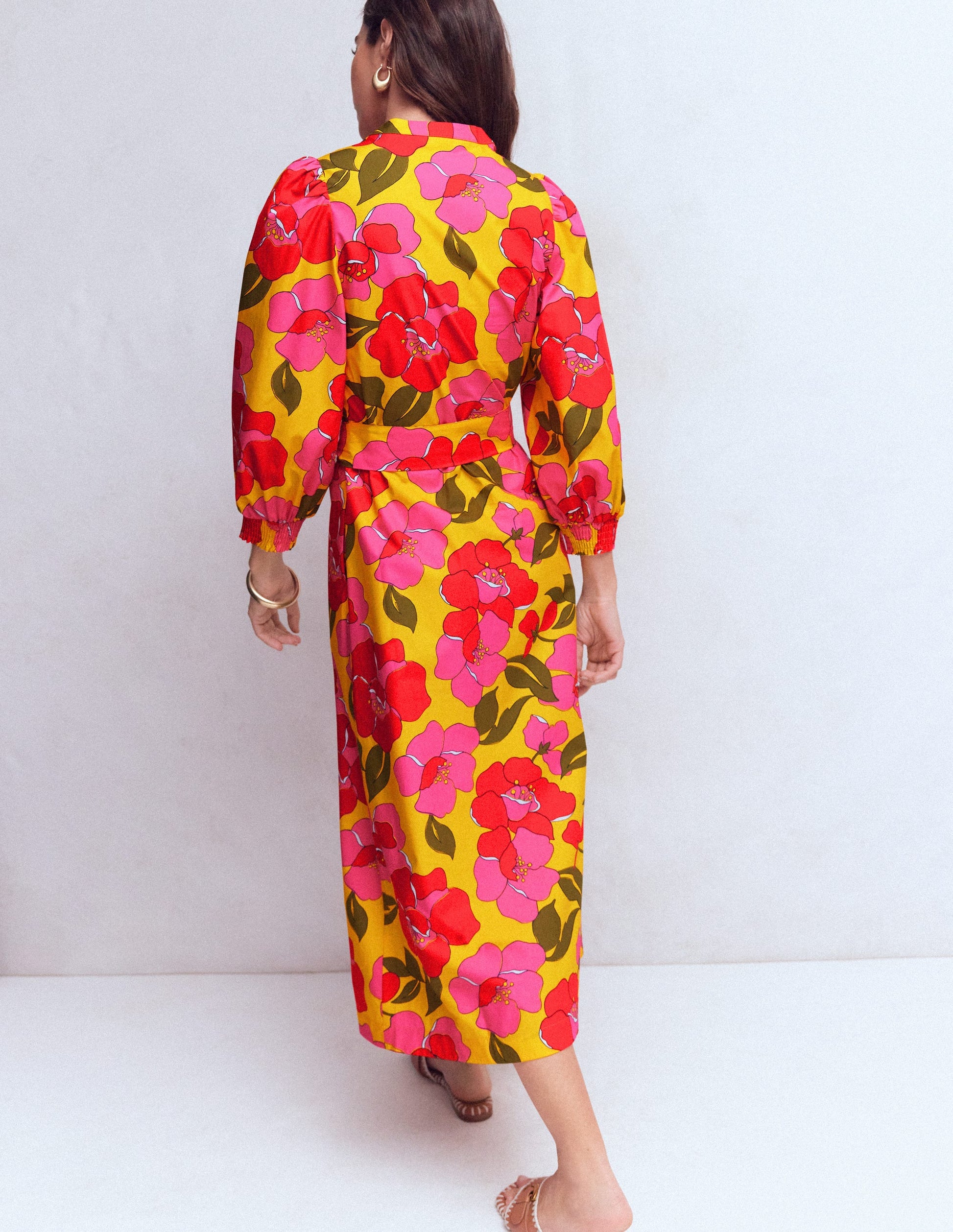 Octavia Cotton Dress-Yellow, Radiant Bloom-4