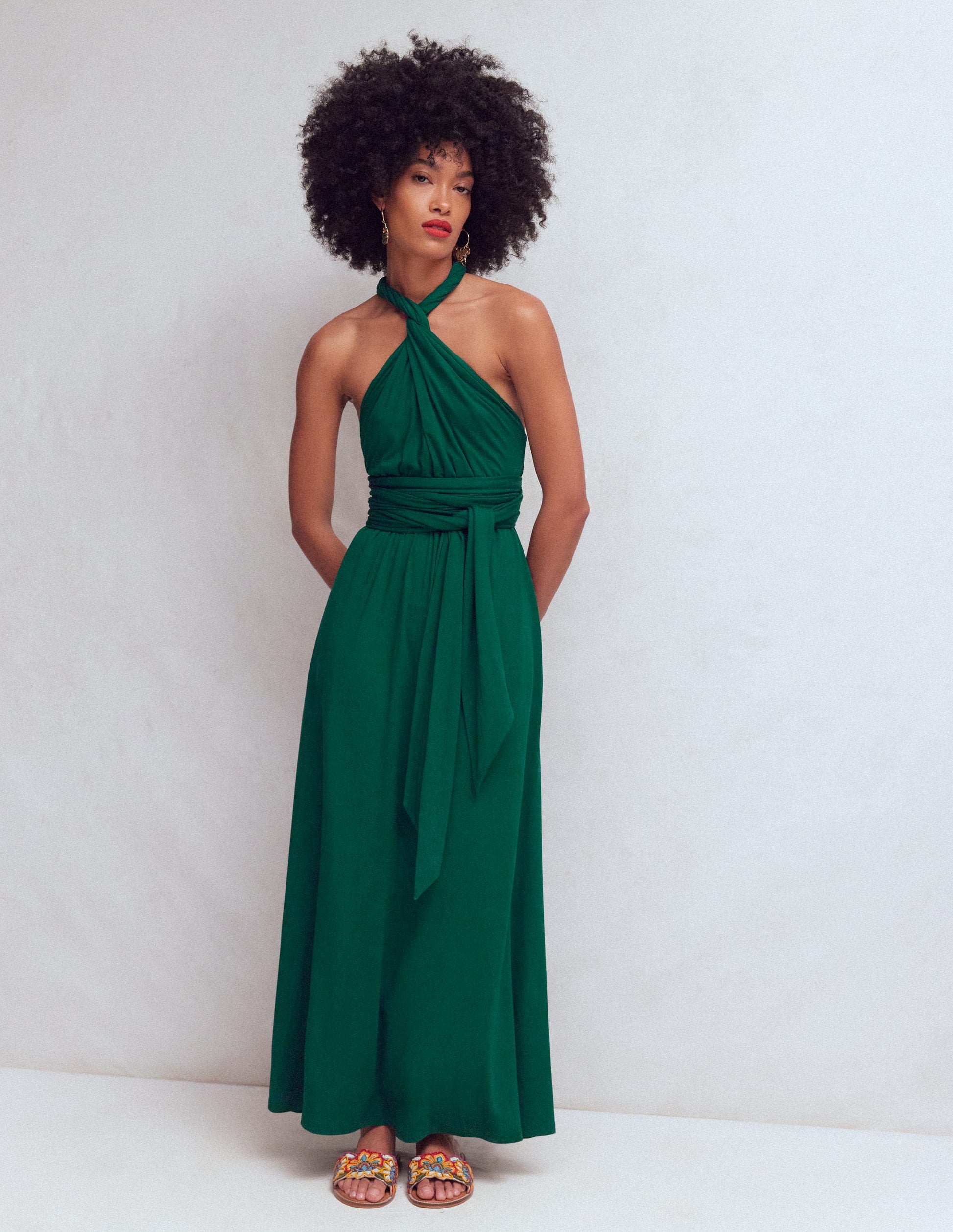 Multiway Jersey Maxi Dress-Emerald Night-5