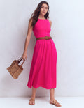 Saoirse Smock Back Dress-Bright Pink