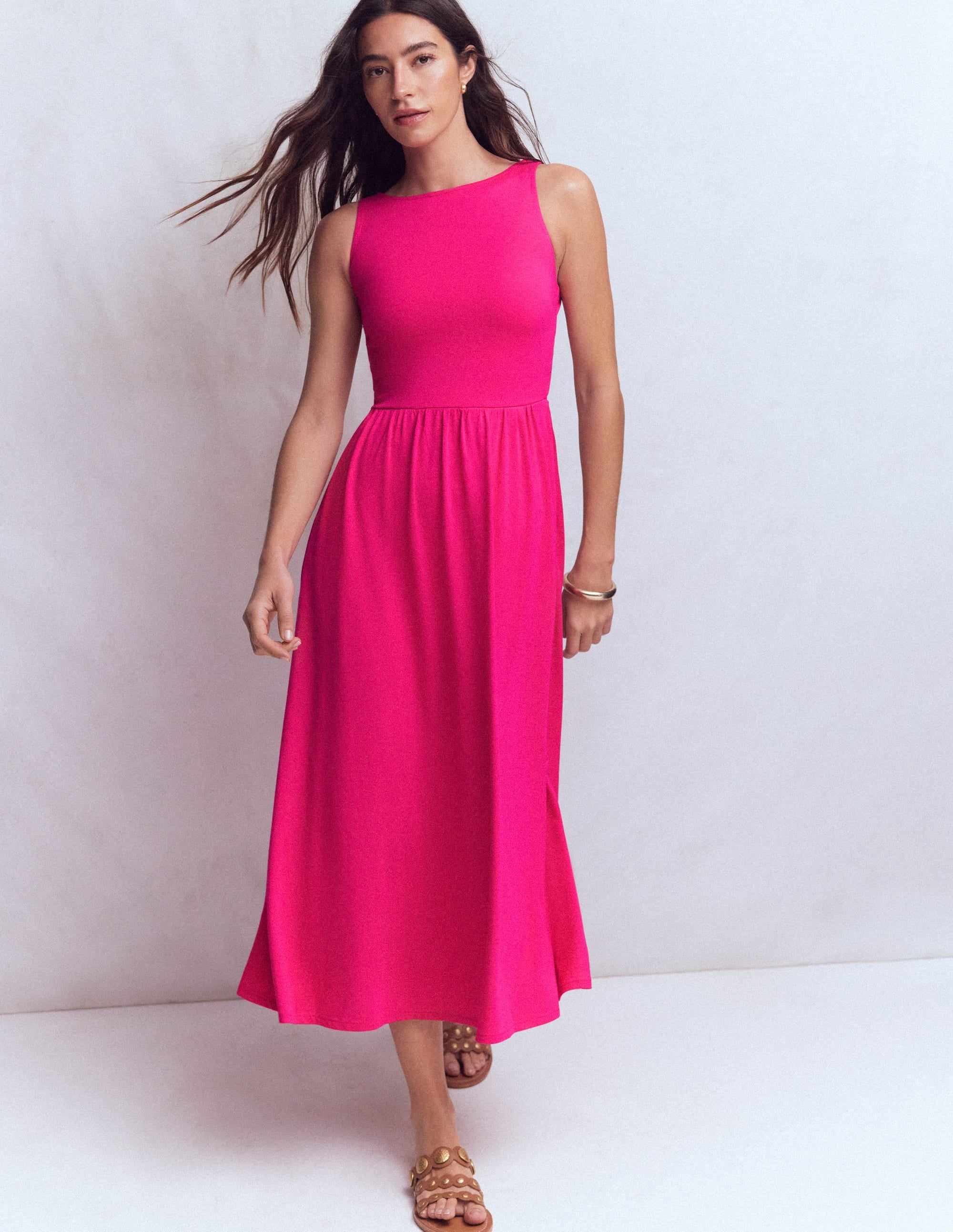 Saoirse Smock Back Dress-Bright Pink - Image 5