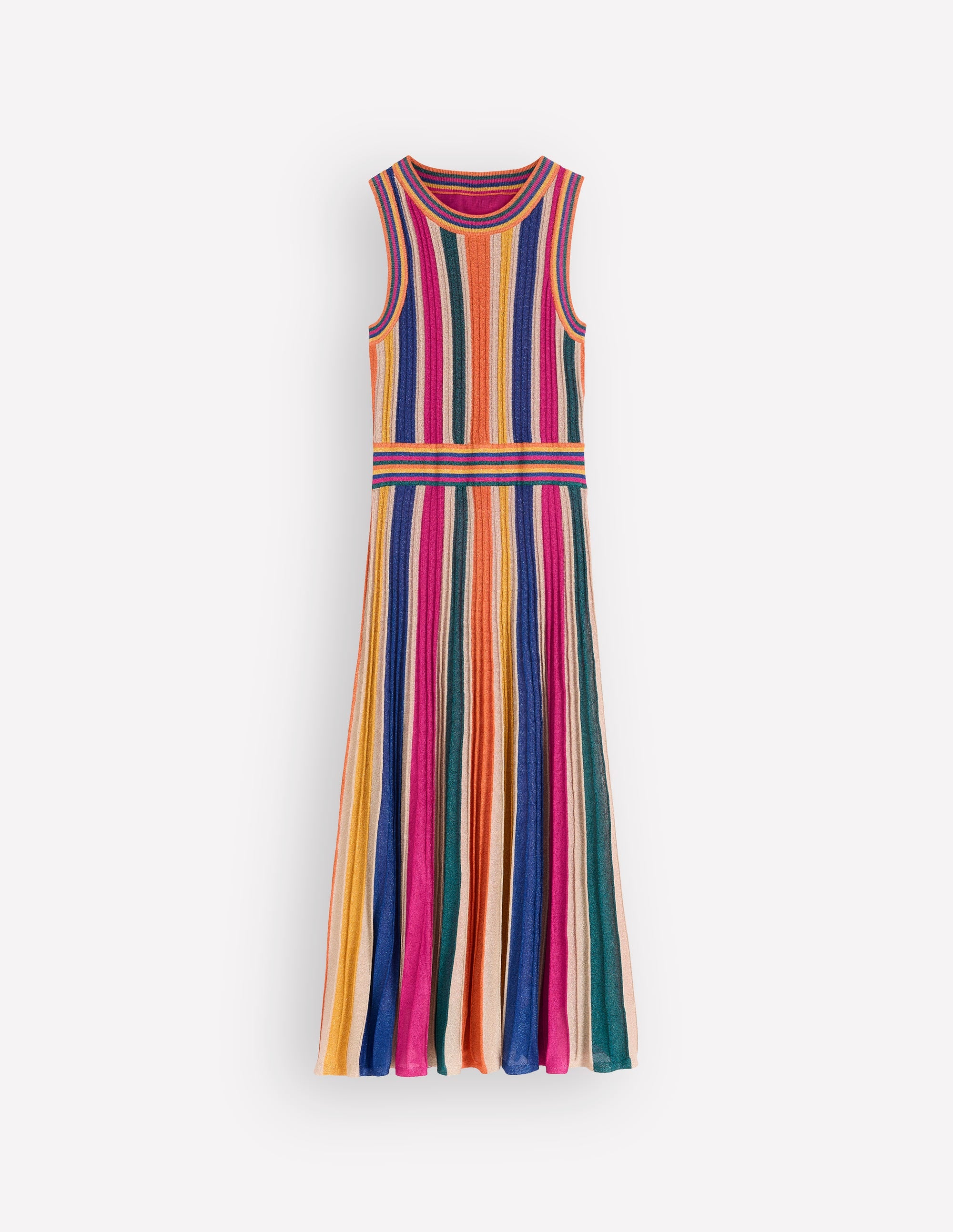 Metallic Multi Stripe Dress-Metallic Multi Stripe - Image 6