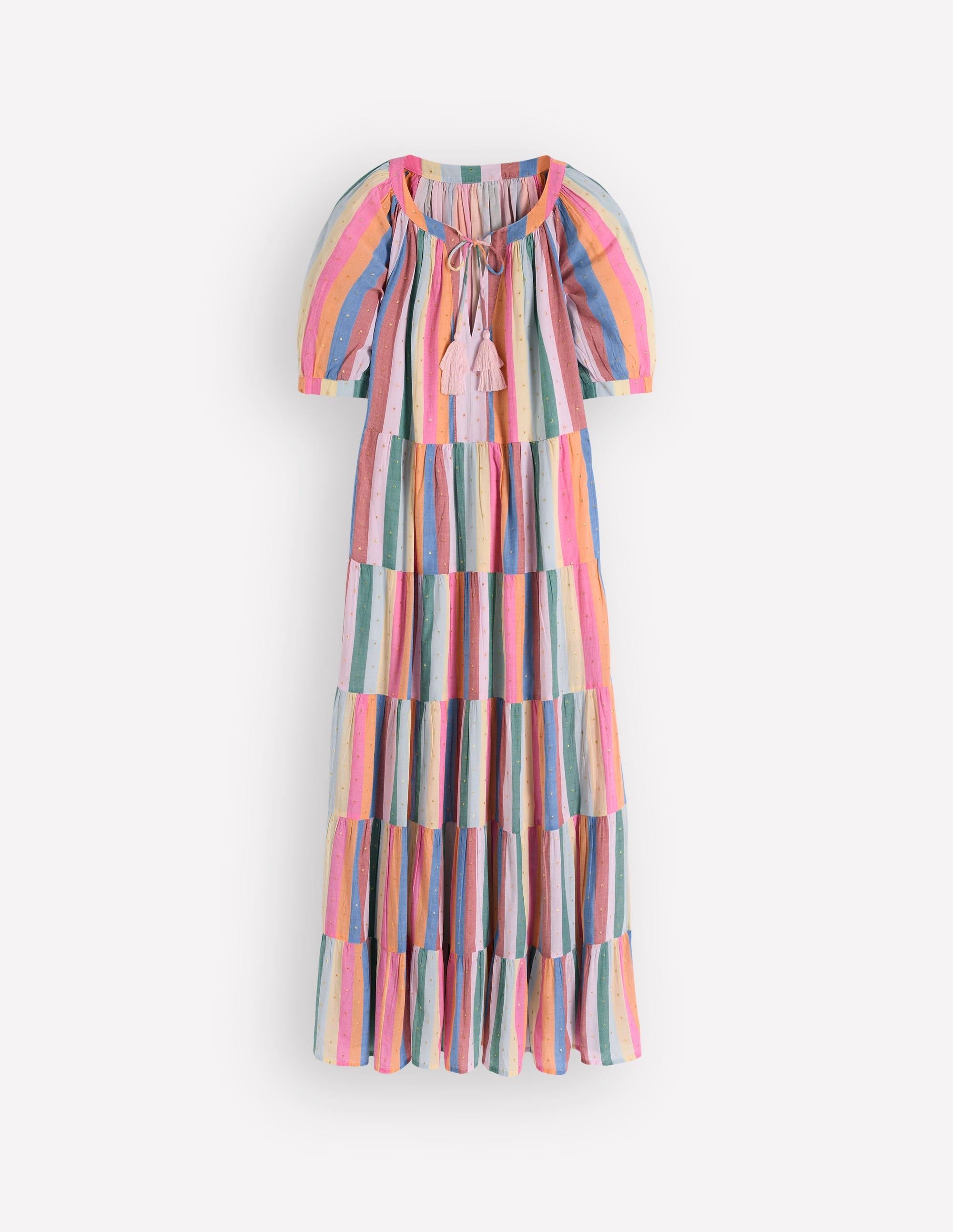 Multi Tiered Maxi Dress-Multi Clipped Stripe - Image 8