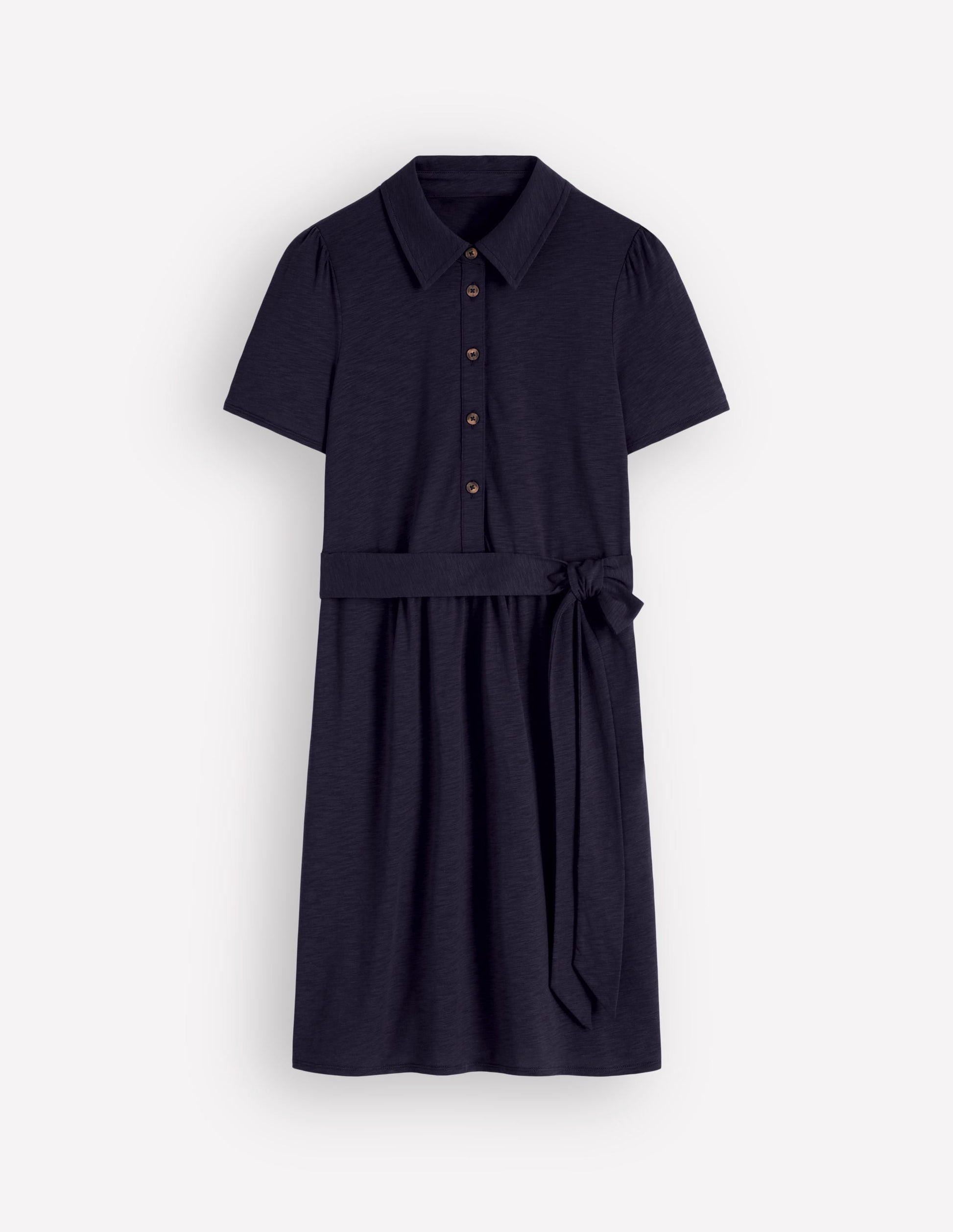 Patti Short Jersey Shirt Dress-Navy-7