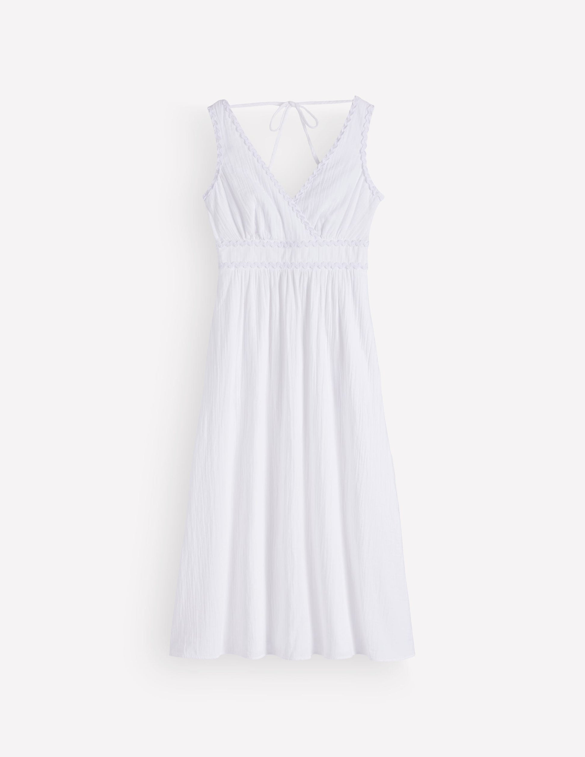 Lorna Trim Double Cloth Dress-White-8