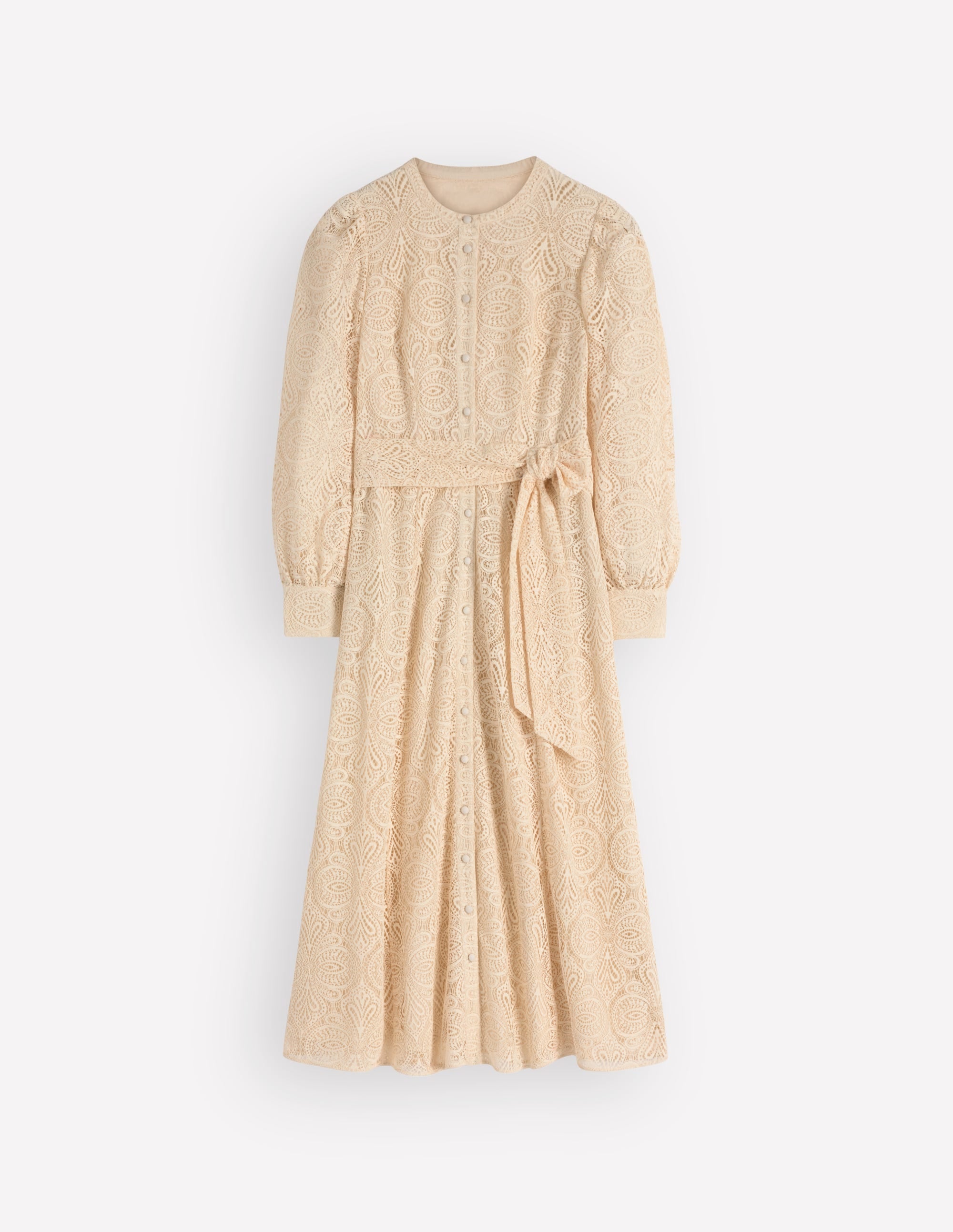 Blouson Sleeve Lace Dress-Ivory Lace - Image 9