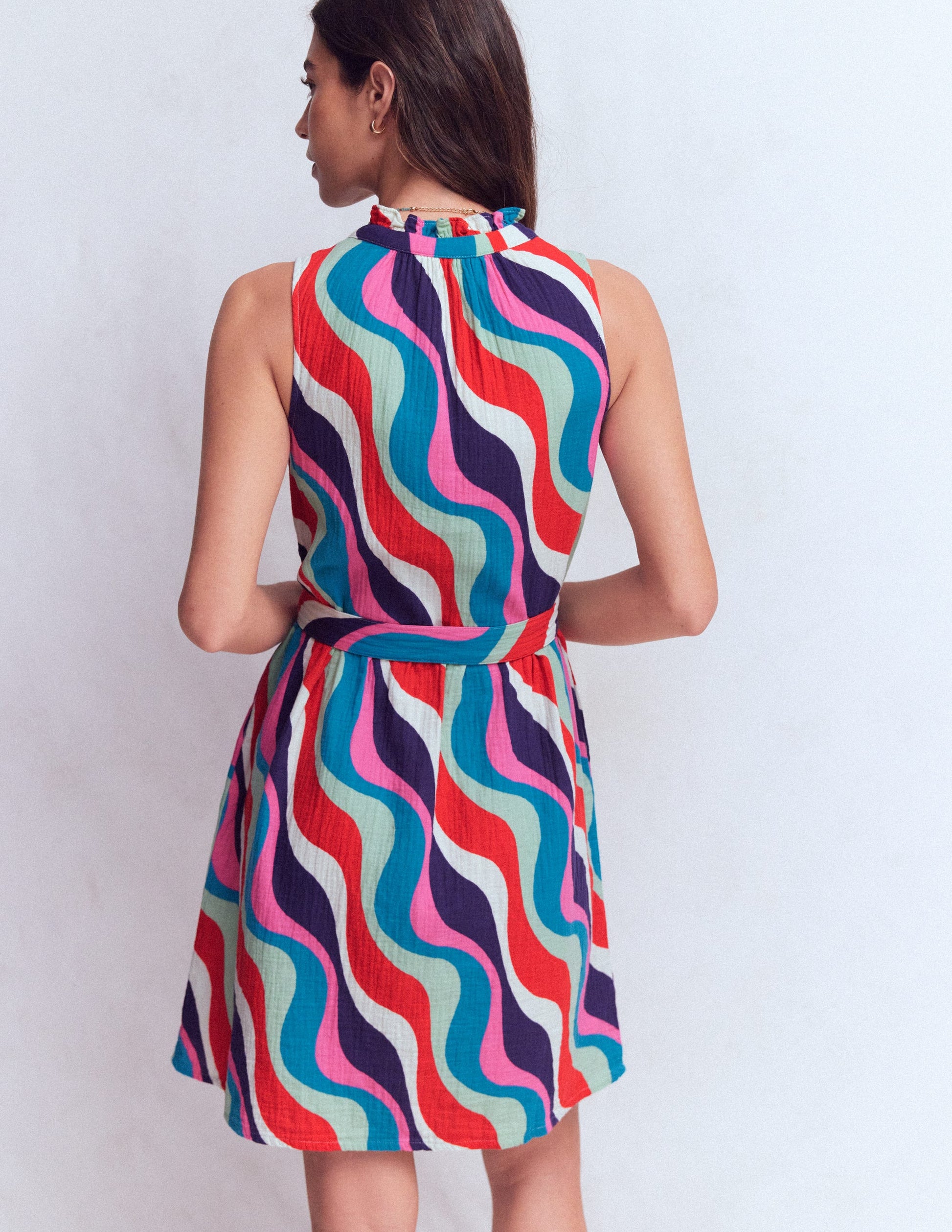 Viv Double Cloth Short Dress-Wiggle Print-3