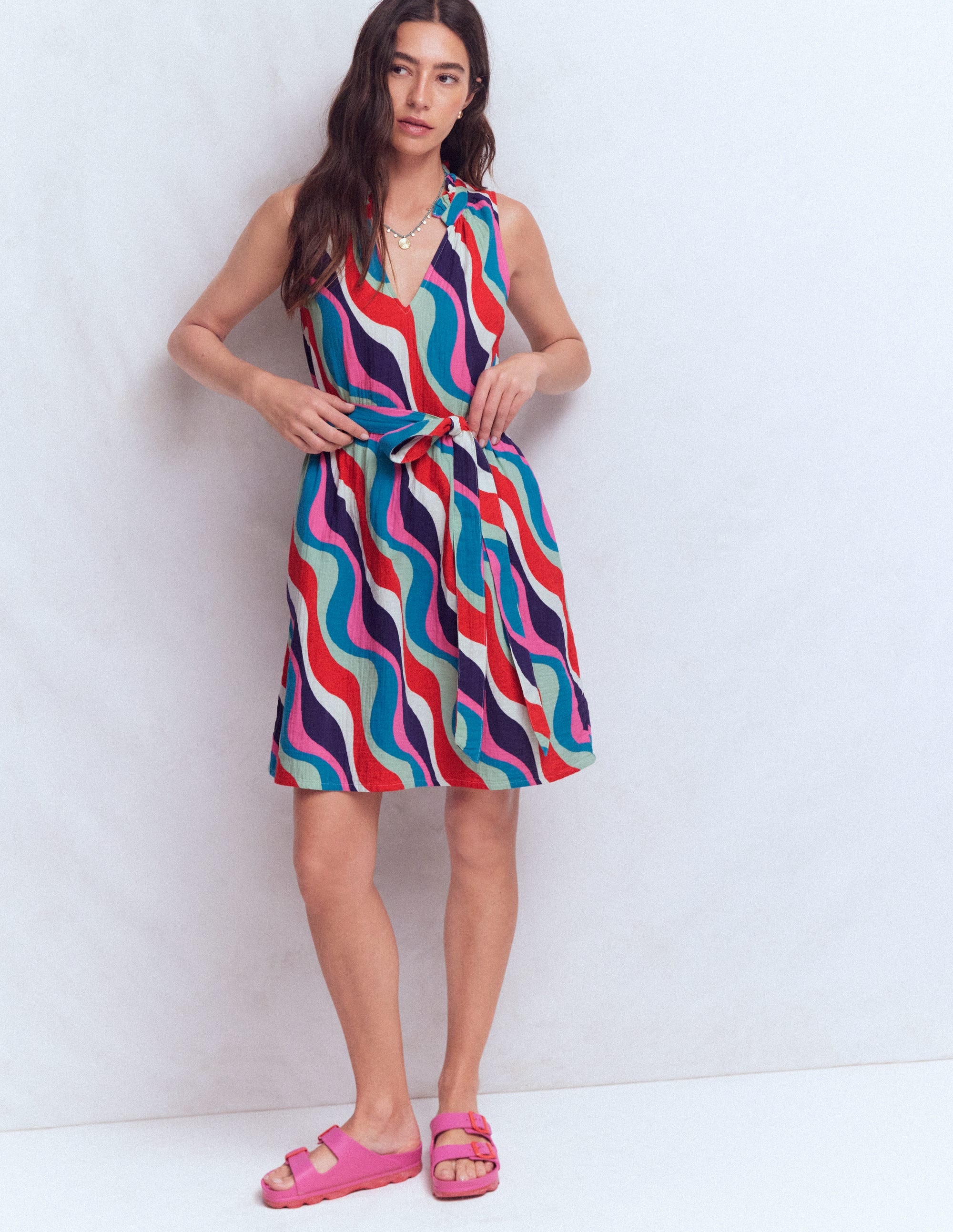 Viv Double Cloth Short Dress-Wiggle Print - Image 4