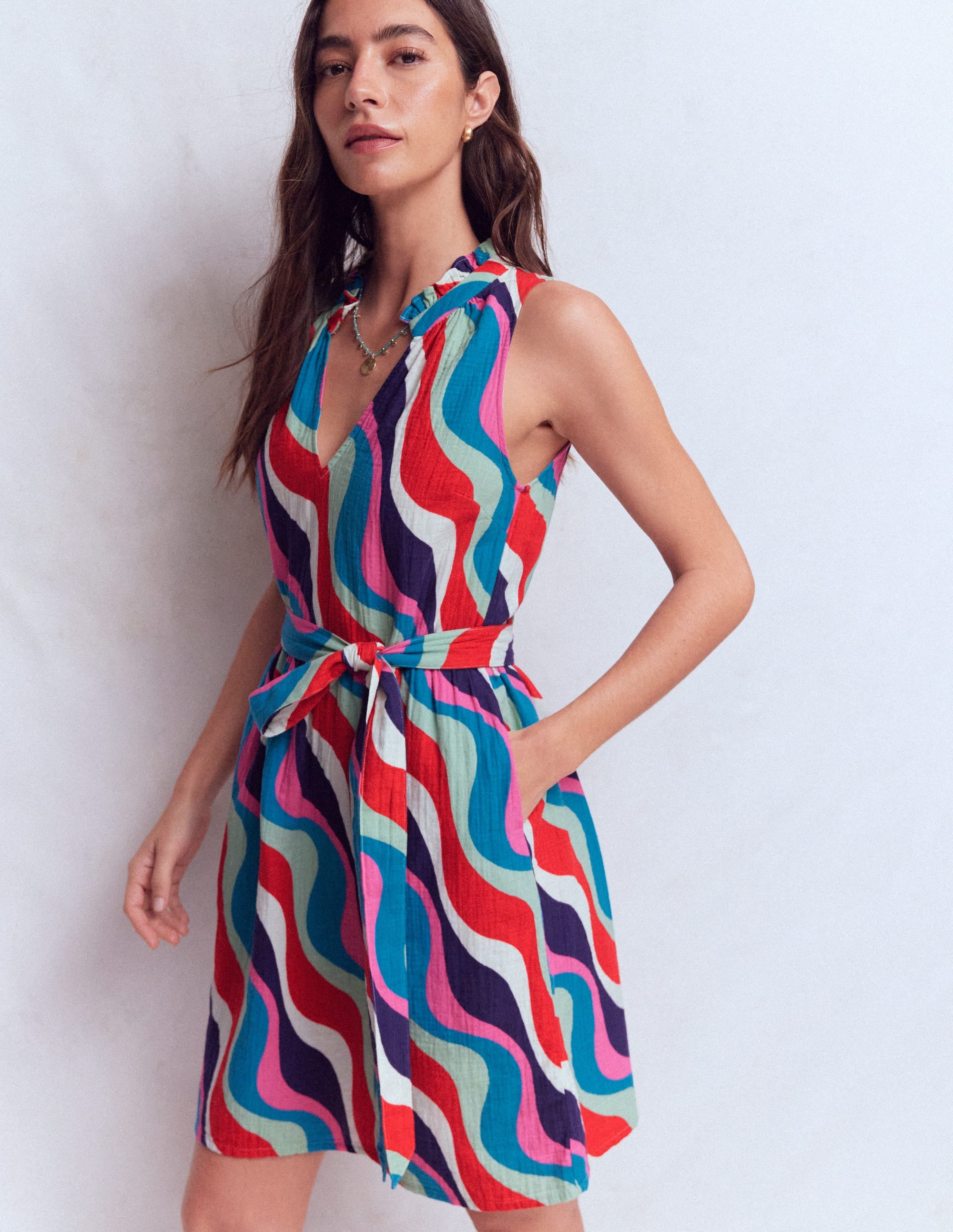 Viv Double Cloth Short Dress-Wiggle Print - Image 5