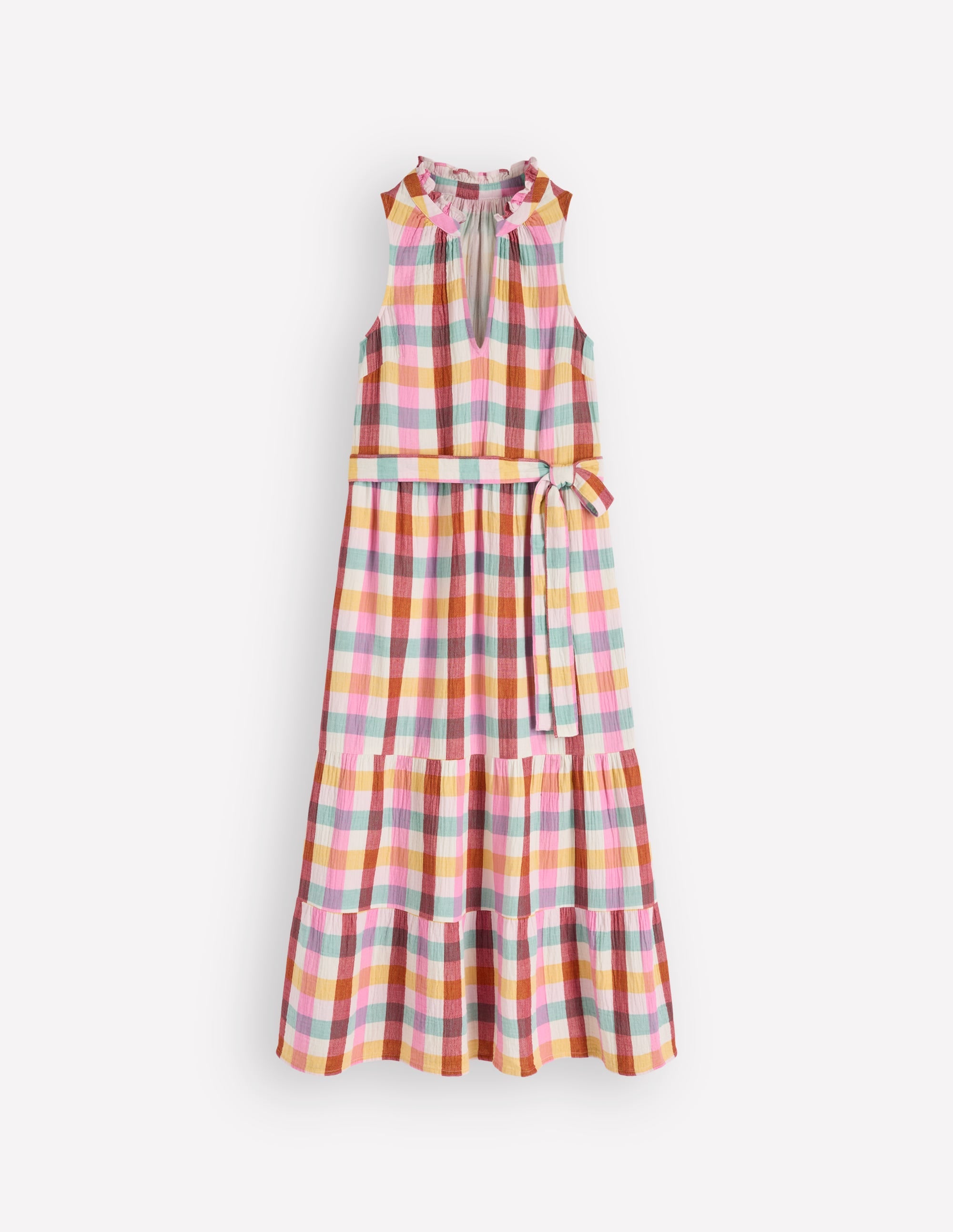 Viv Double Cloth Maxi Dress-Multi Check - Image 7