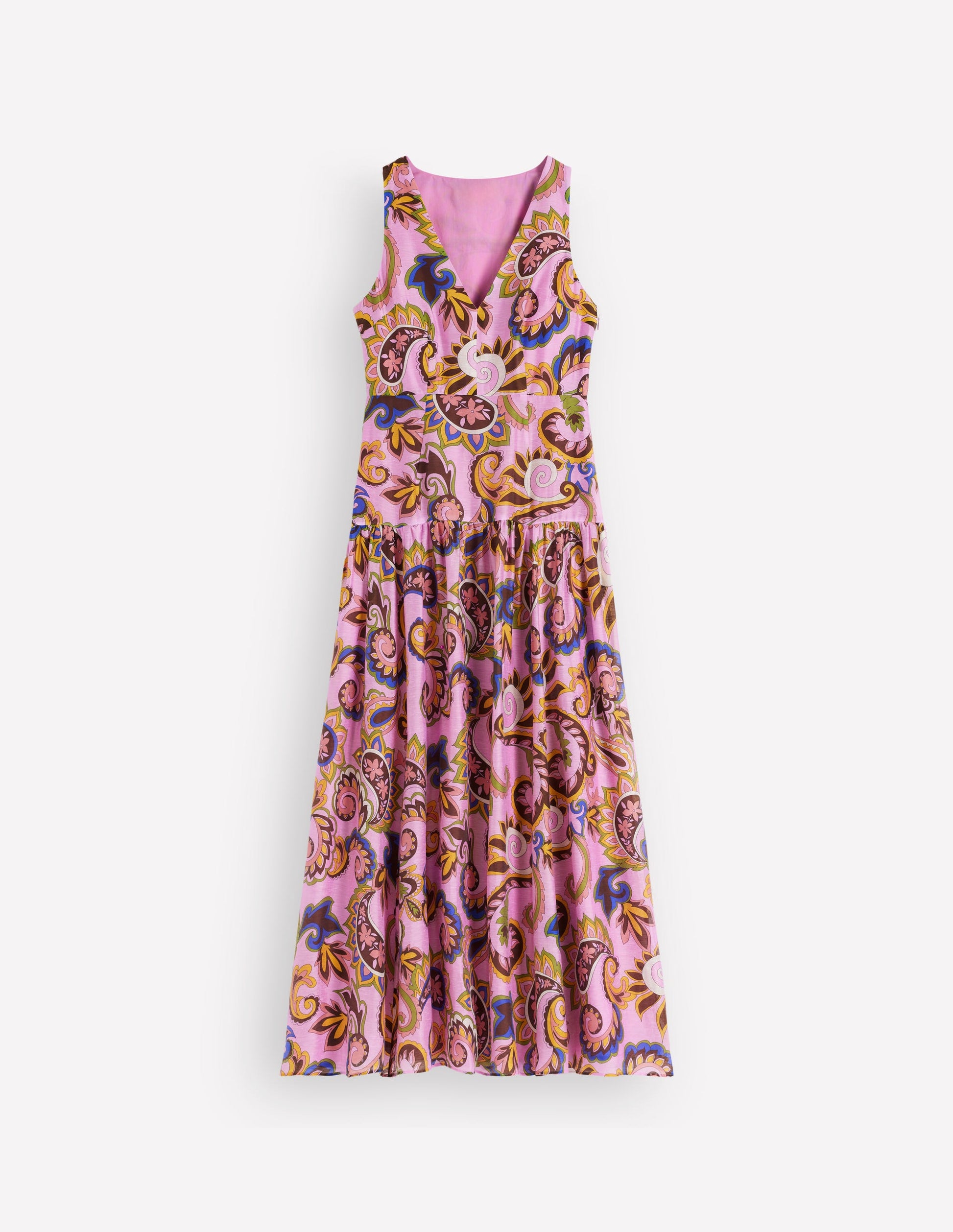 Drop Waist Sleeveless Dress-Multi, Paisley Frenzy-6