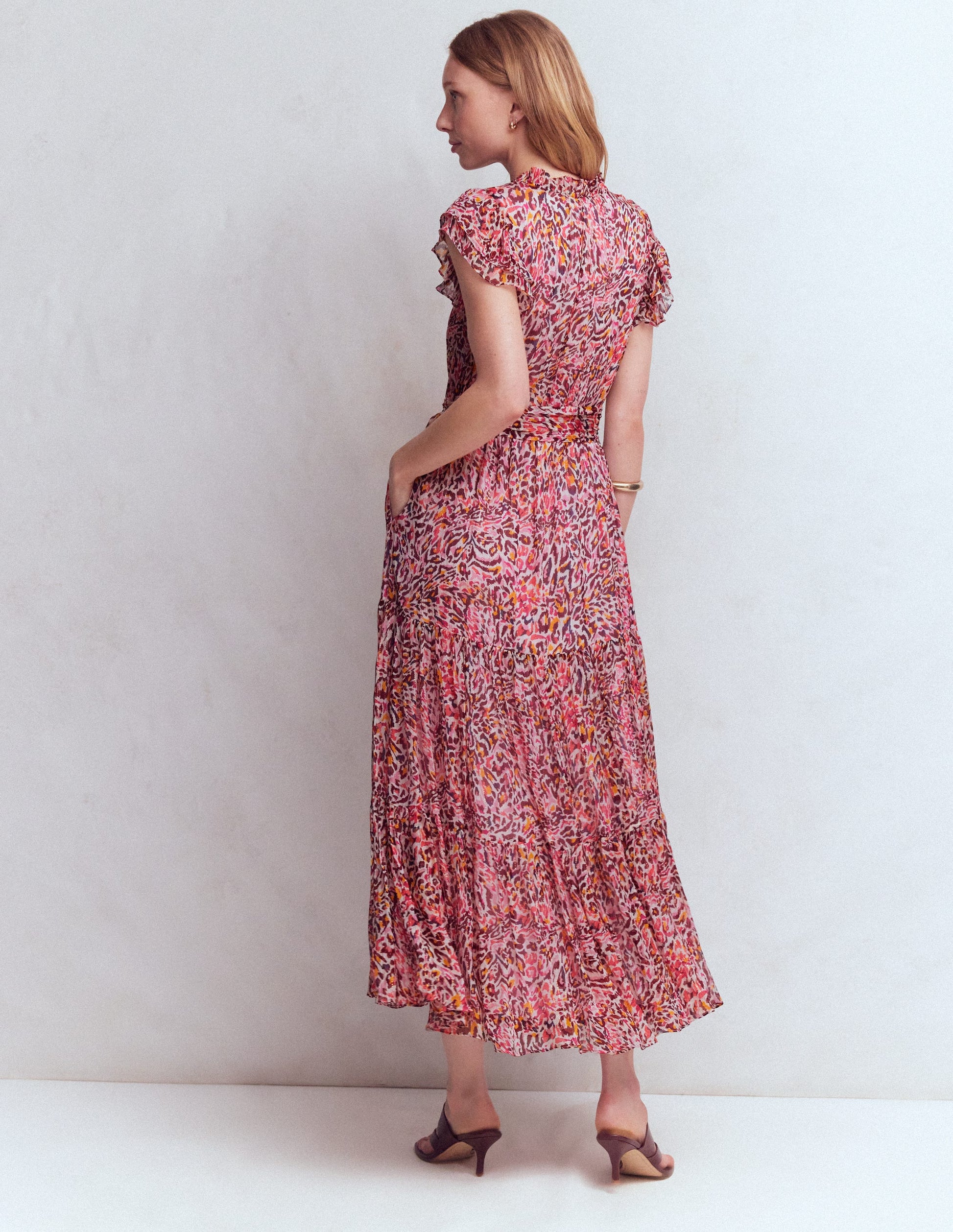 High Neck Sleeveless Dress-Multi Leopard Flow-3