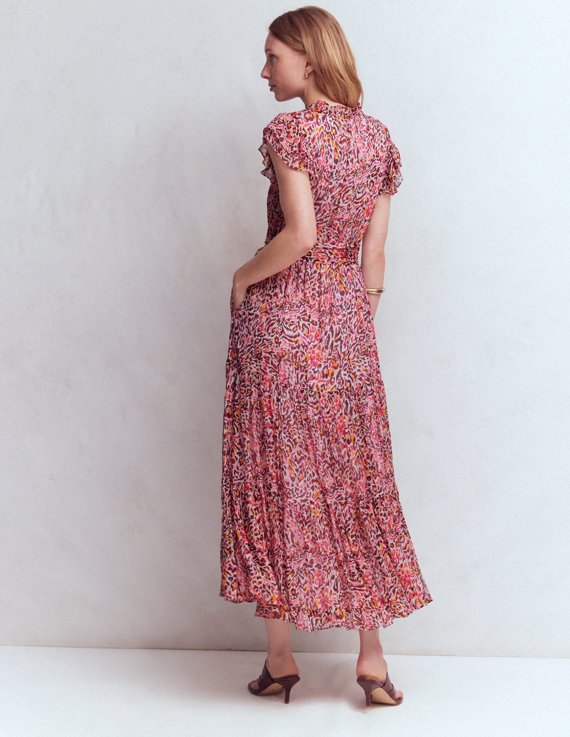 High Neck Sleeveless Dress-Multi Leopard Flow - Image 3