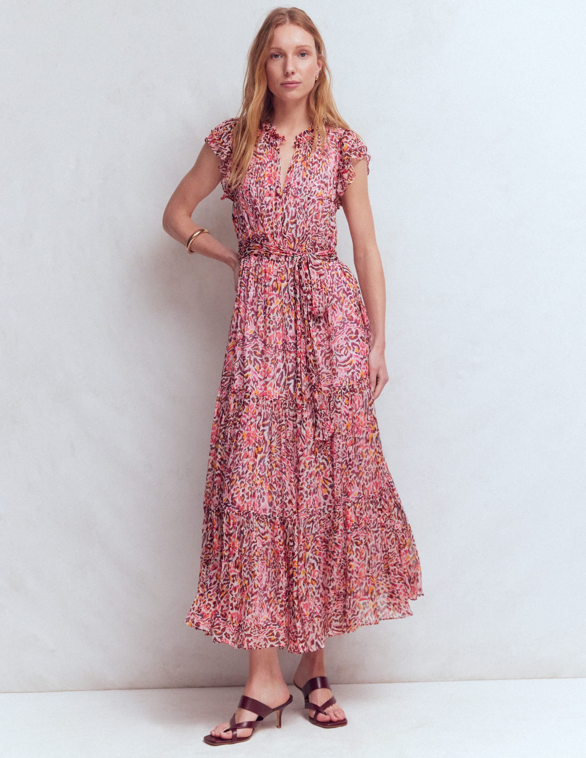 High Neck Sleeveless Dress-Multi Leopard Flow - Image 5