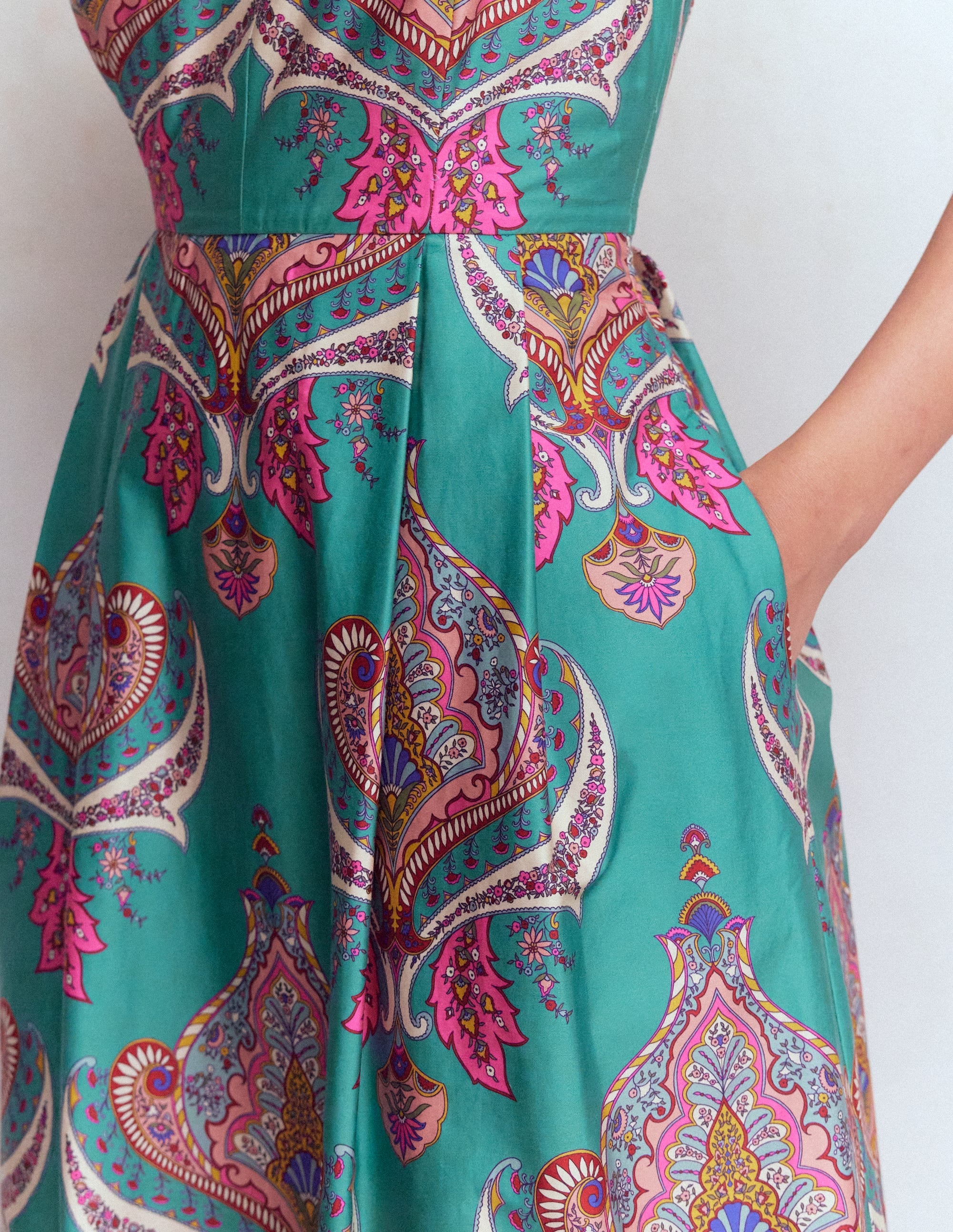 Empire Poplin Occasion Dress-Aurora Blue,  Ornamental Charm - Image 2