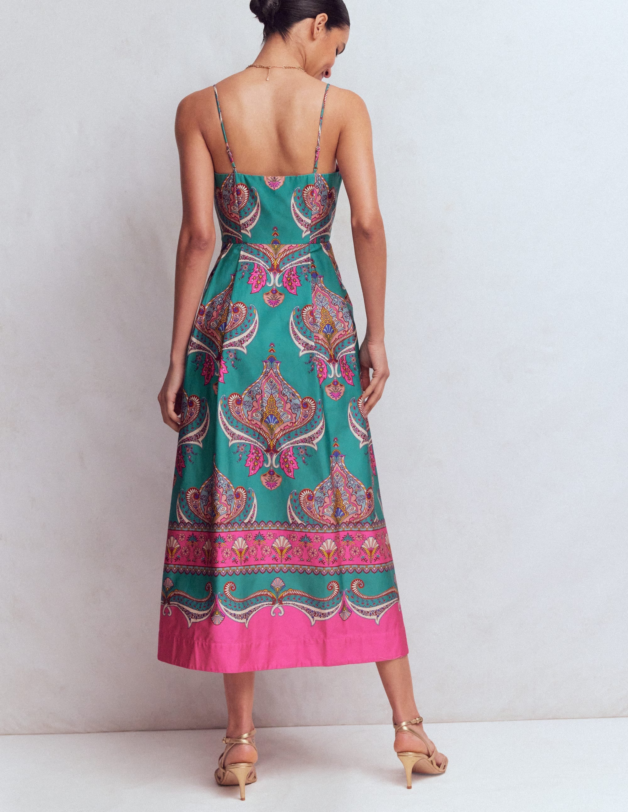 Empire Poplin Occasion Dress-Aurora Blue,  Ornamental Charm - Image 3