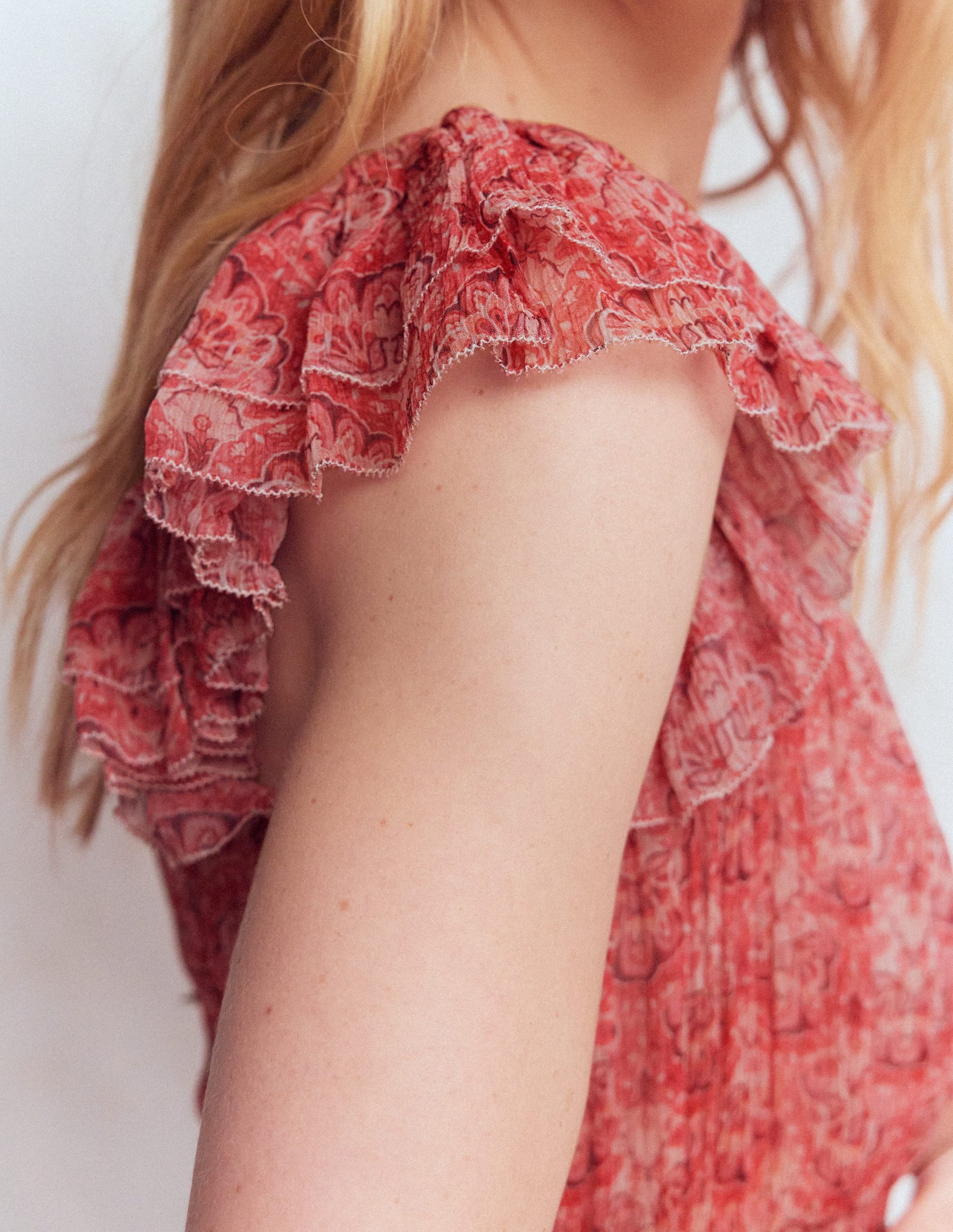 Crinkle Chiffon Maxi Dress-Pink Paradise Gardens-3
