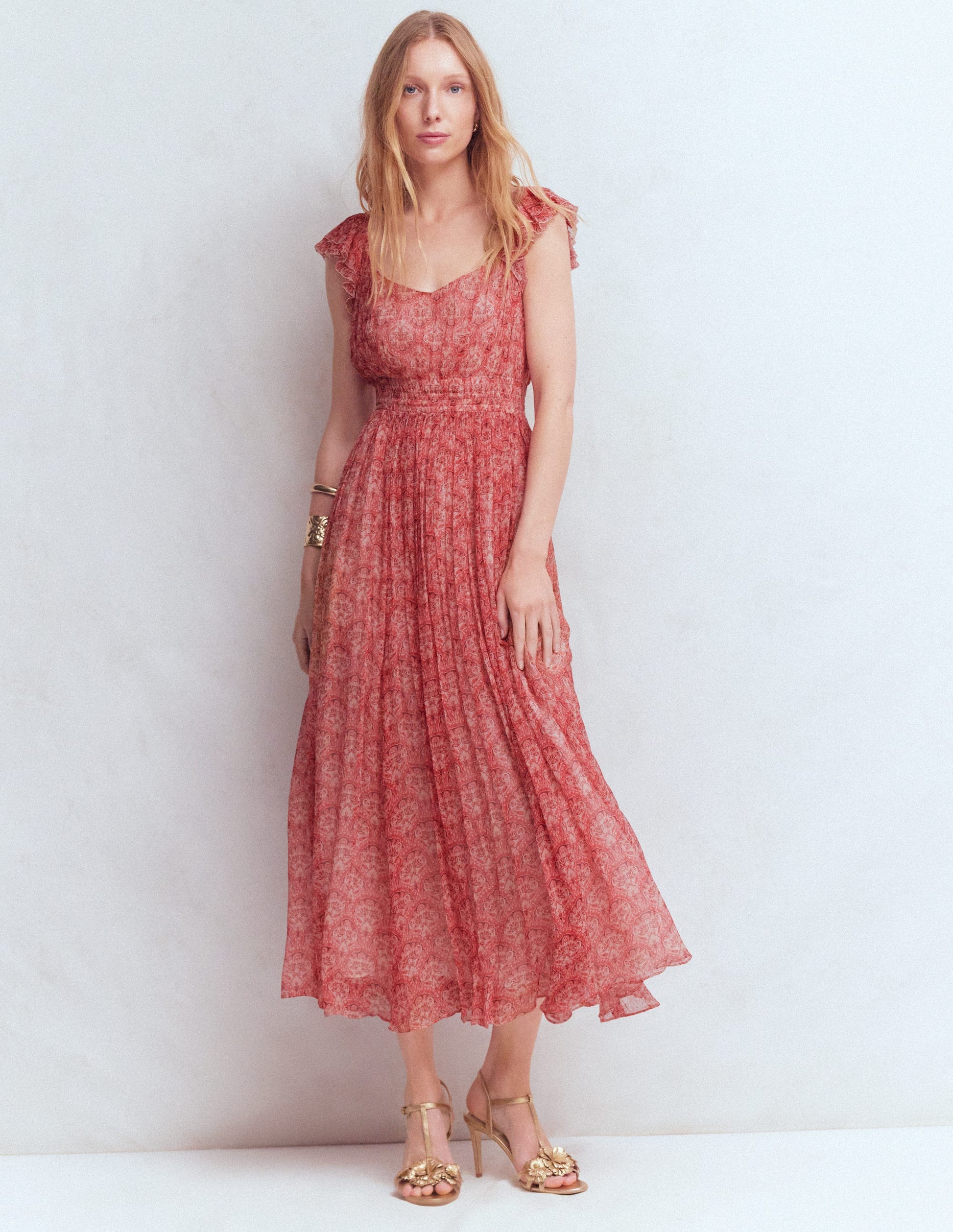 Crinkle Chiffon Maxi Dress-Pink Paradise Gardens-6