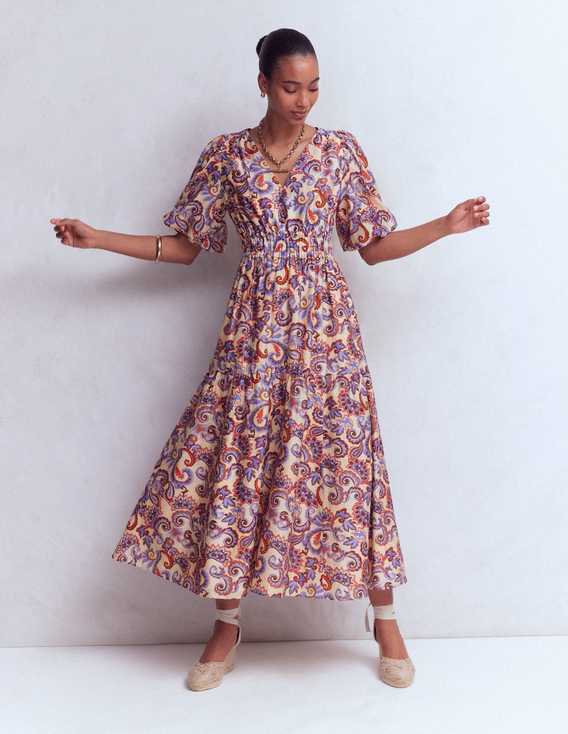 Irene Occasion Dress-Almond Milk, Paisley Frenzy-2