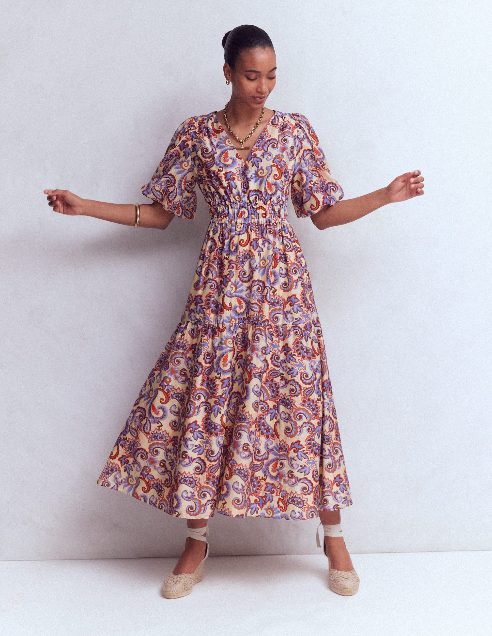 Irene Occasion Dress-Almond Milk, Paisley Frenzy - Image 2