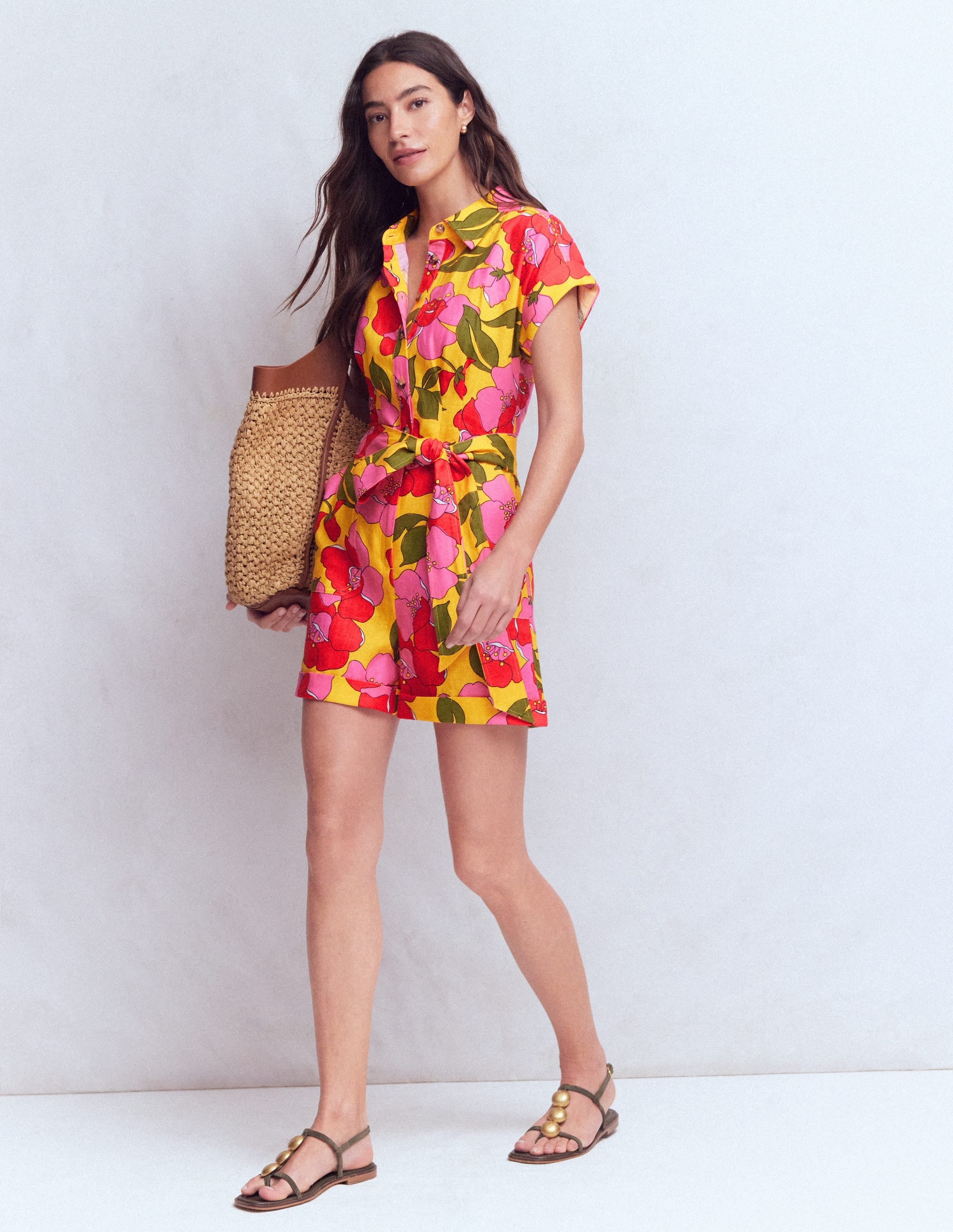 Kay Linen Playsuit-Yellow Radiant Bloom - Image 5