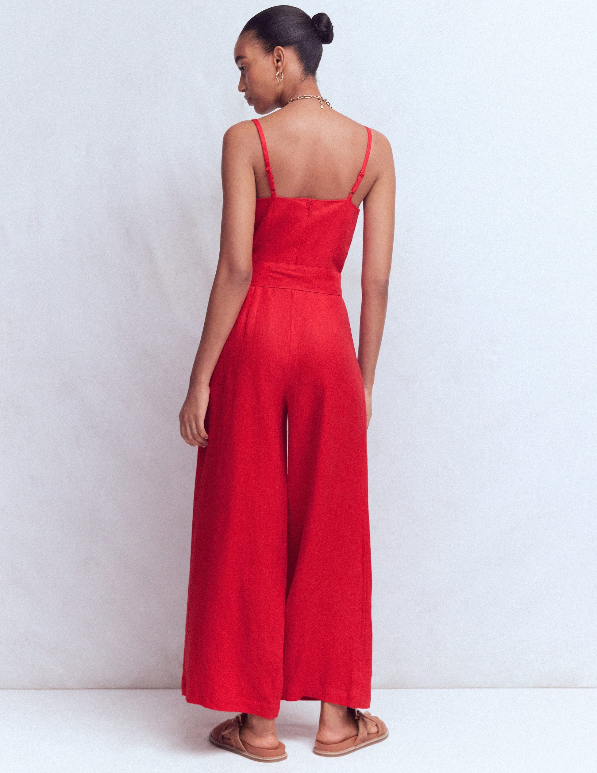 Strappy Linen Jumpsuit-Salsa-3