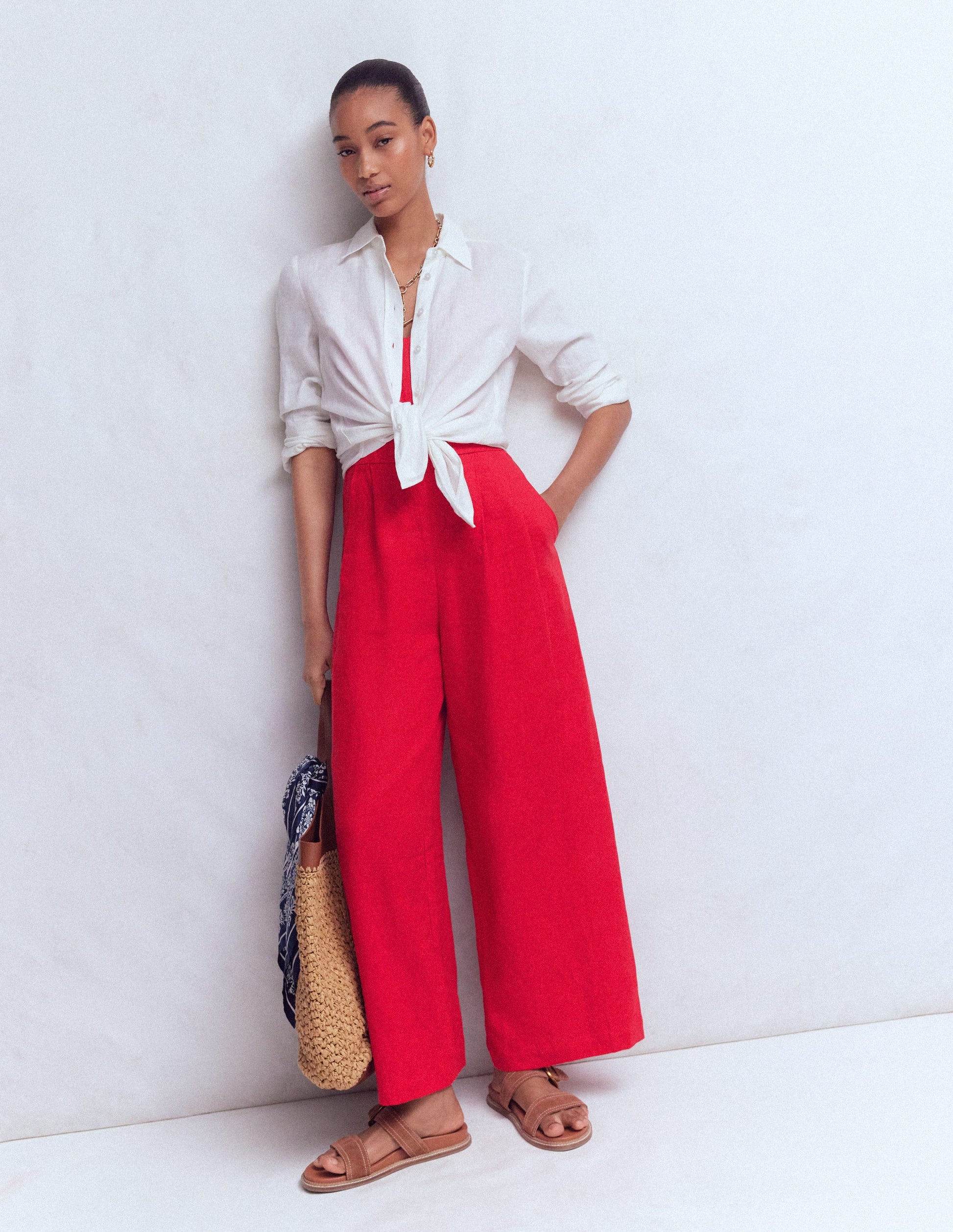 Strappy Linen Jumpsuit-Salsa-6