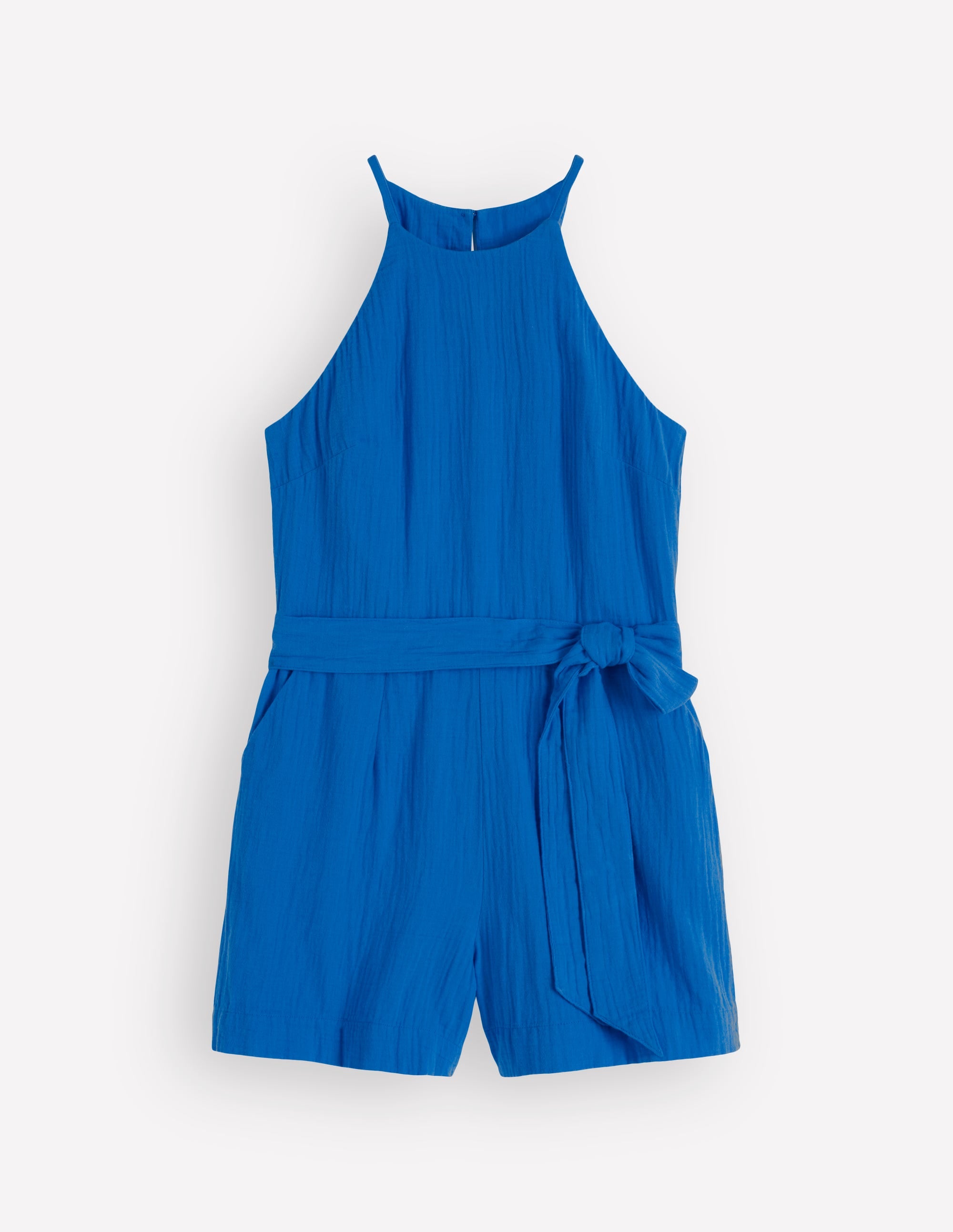 Rosa Double Cloth Playsuit-Kingfisher Blue - Image 5