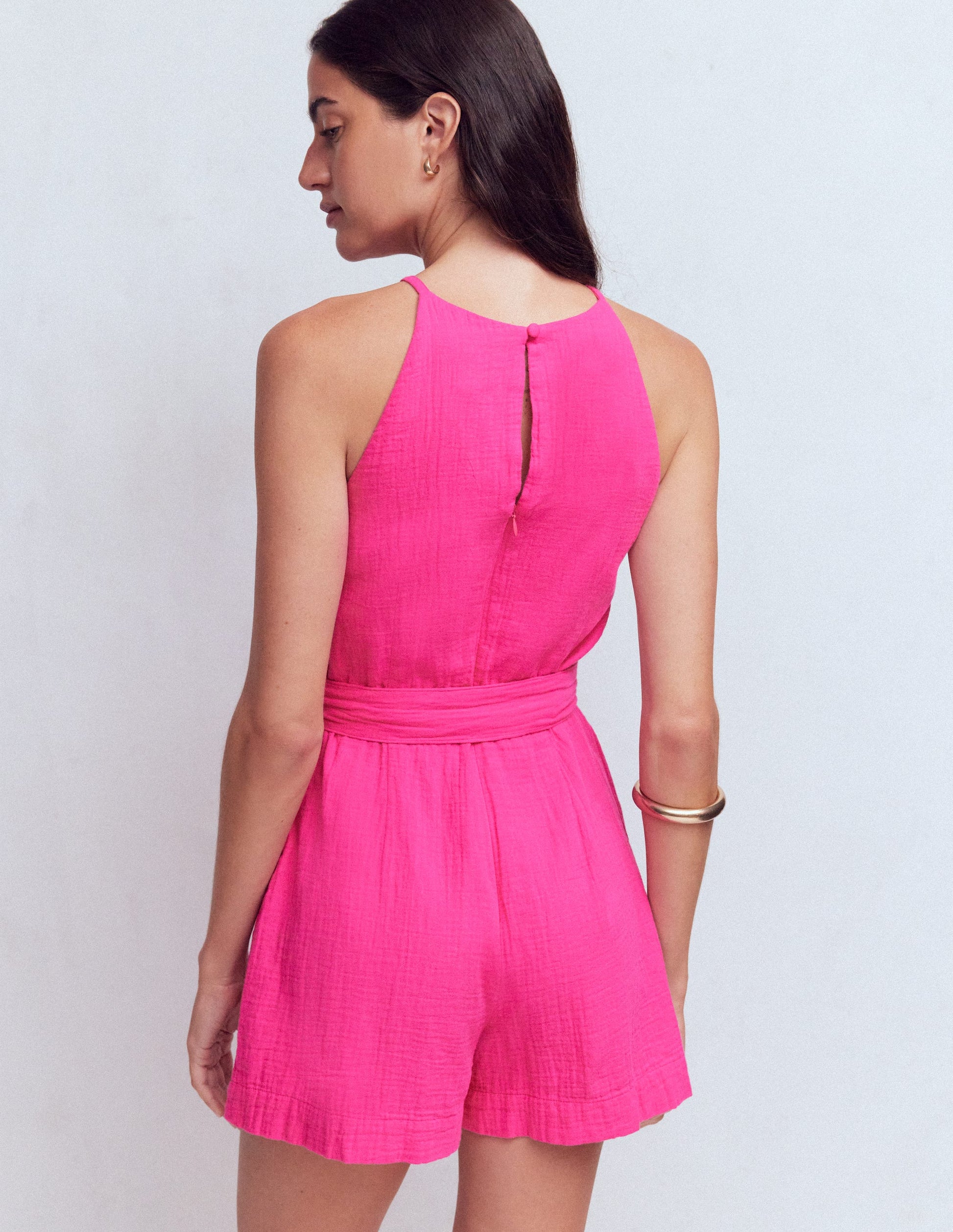 Rosa Double Cloth Playsuit-Pink Peony-3