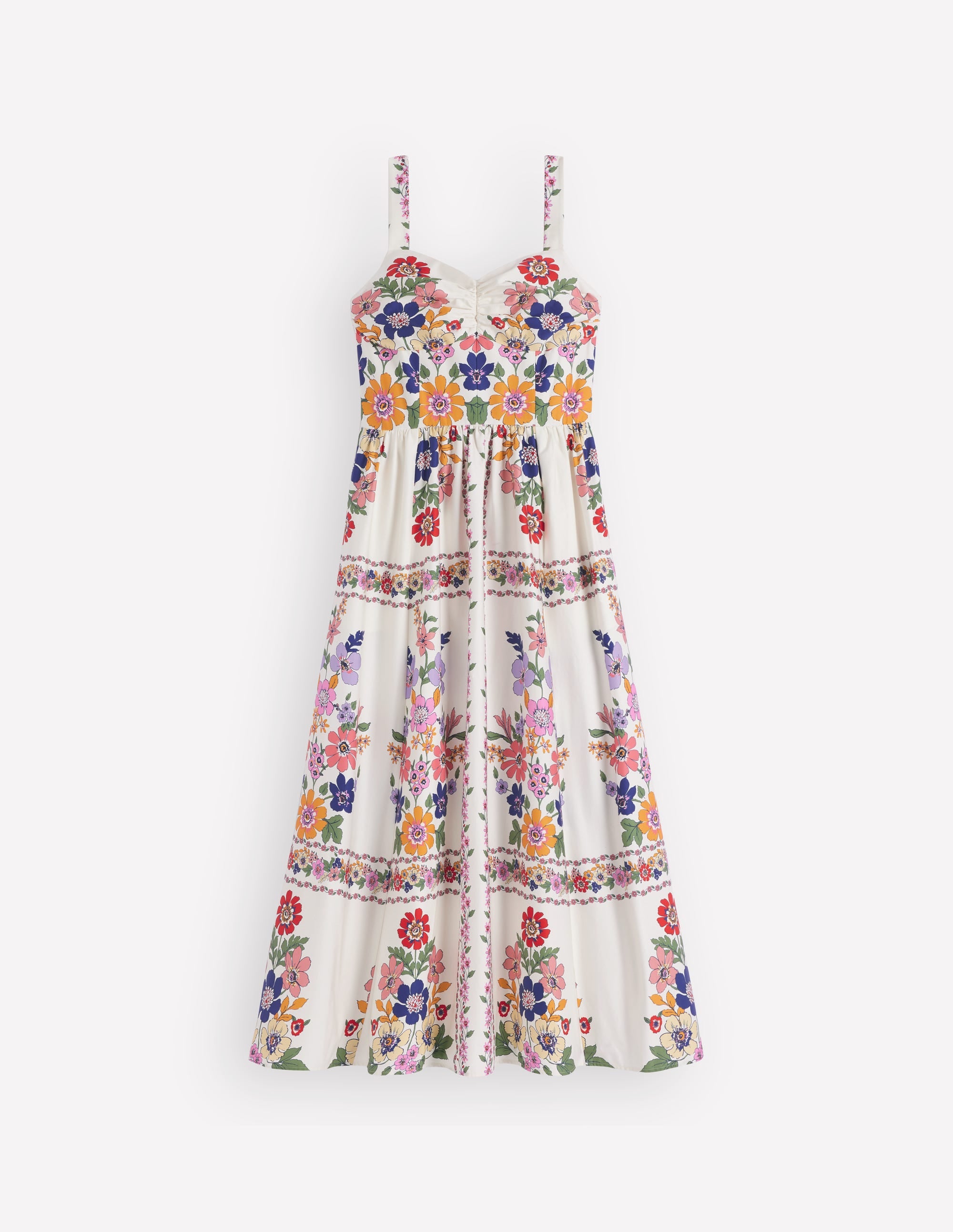 Fit and Flare Midi Dress-Multi Meadow Flowers Lattice - Image 8
