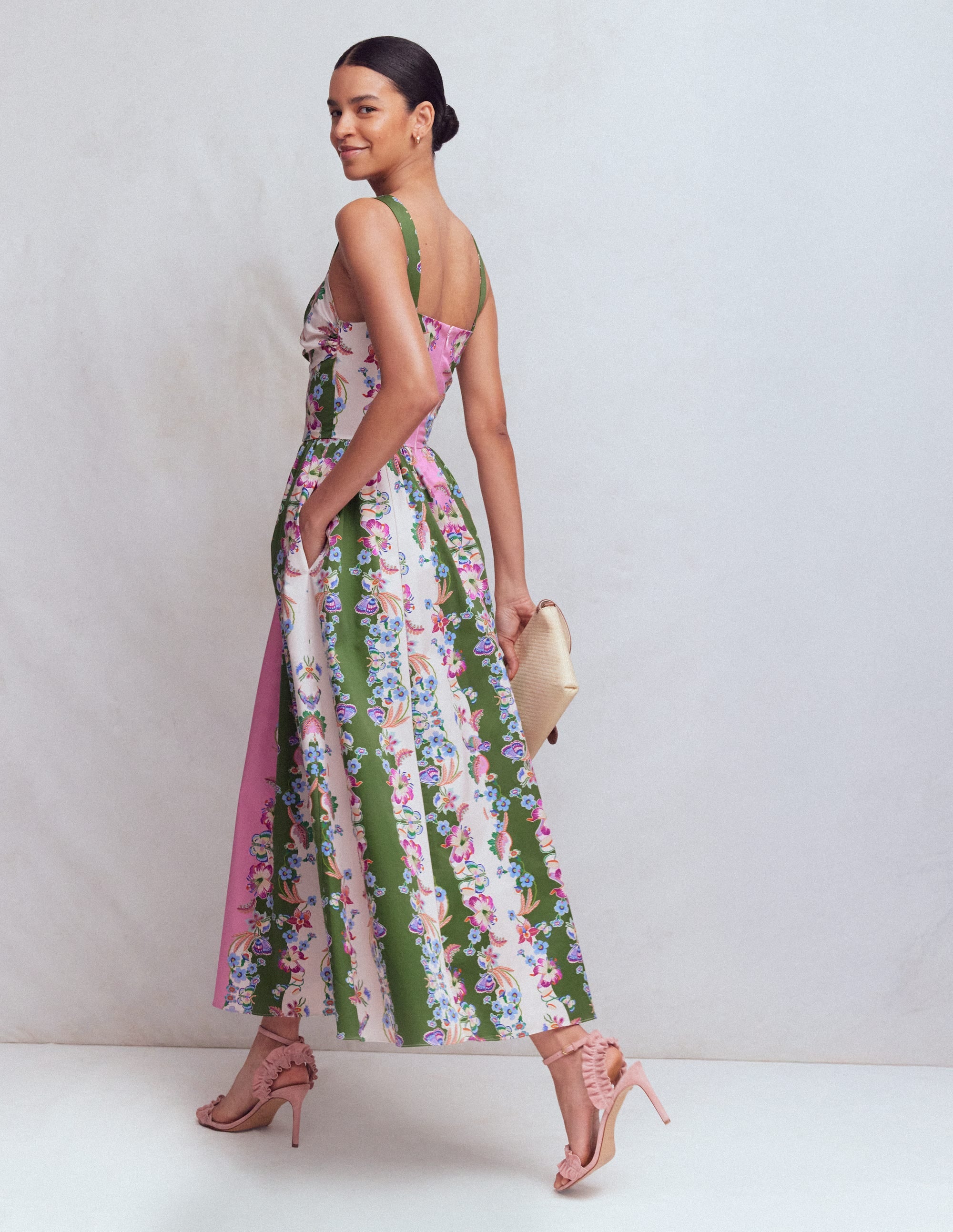 Fit and Flare Midi Dress-Orchid Canopy Stripe - Image 3