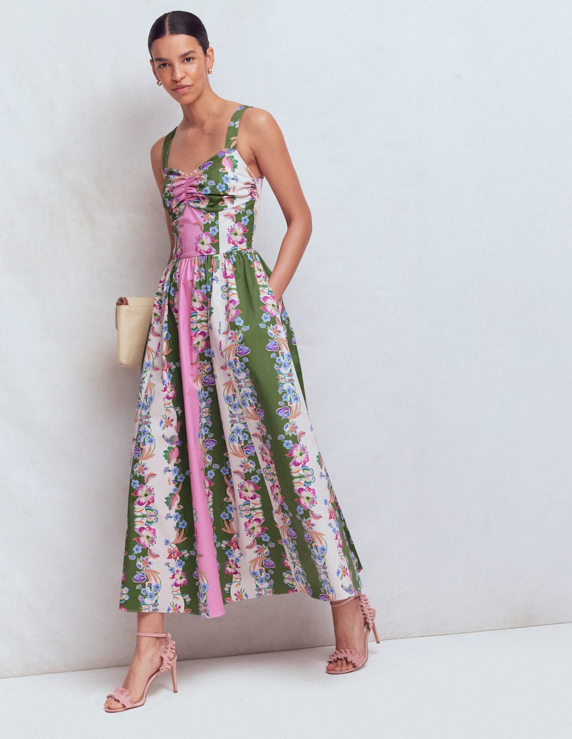 Fit and Flare Midi Dress-Orchid Canopy Stripe - Image 4