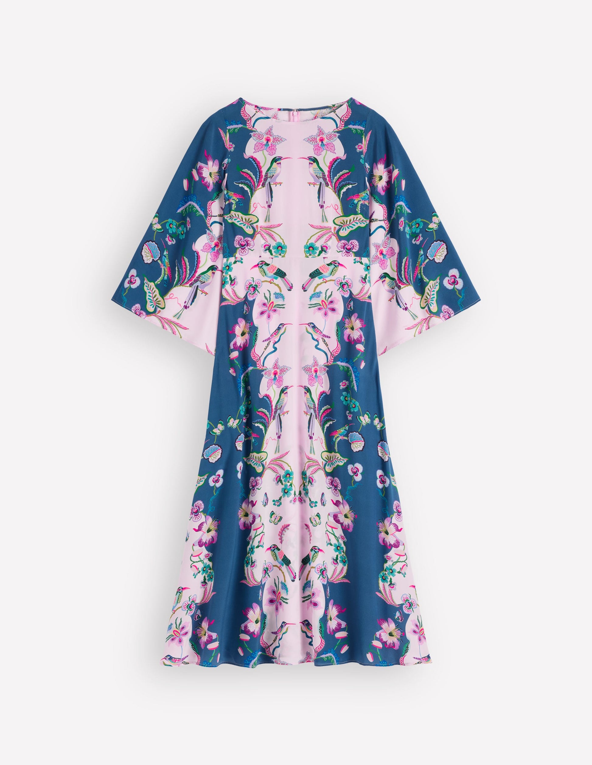 Angel Sleeve Boat Neck Dress-Tourmaline Blue, Orchid Canopy-6