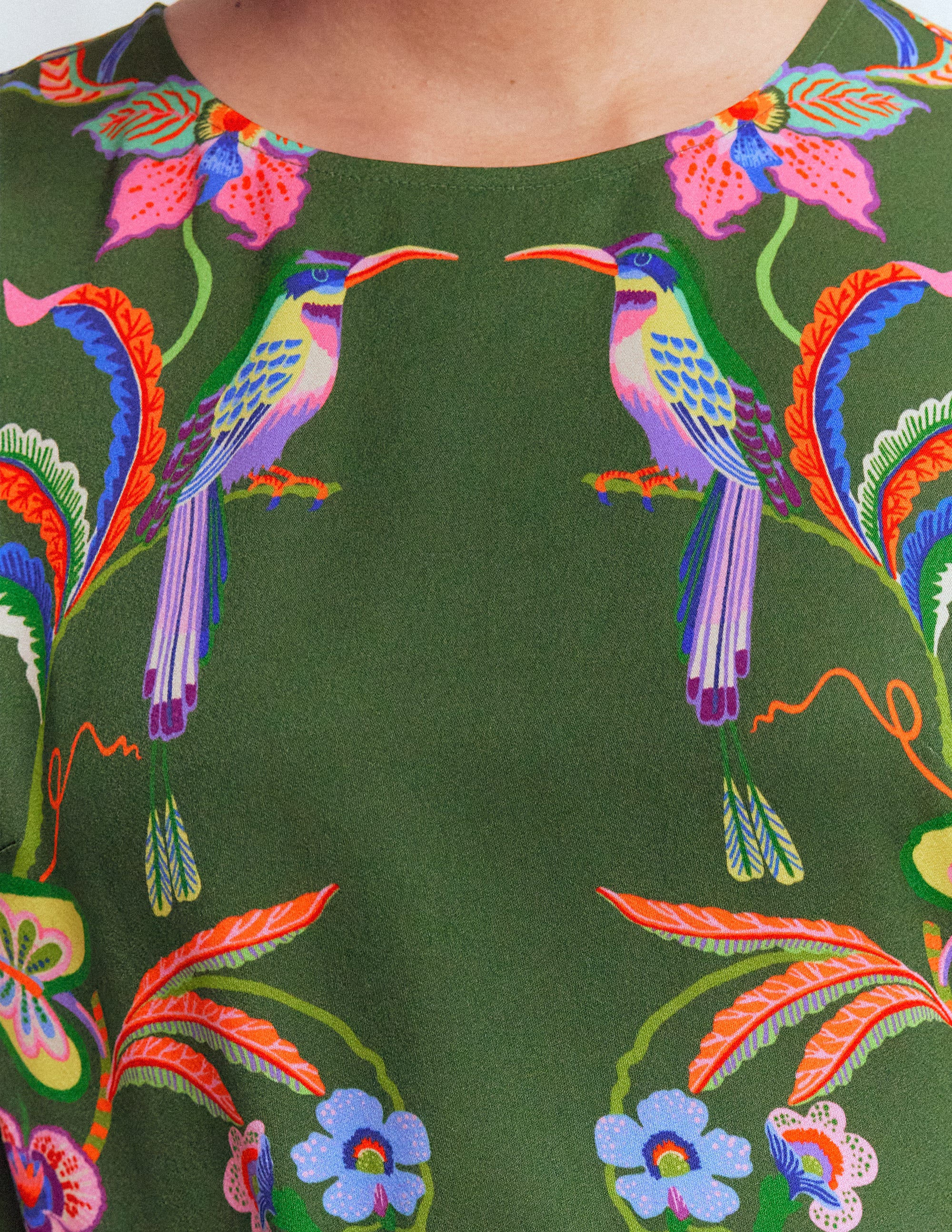 Flared Sleeve Shift Dress-Multi, Orchid Canopy - Image 2