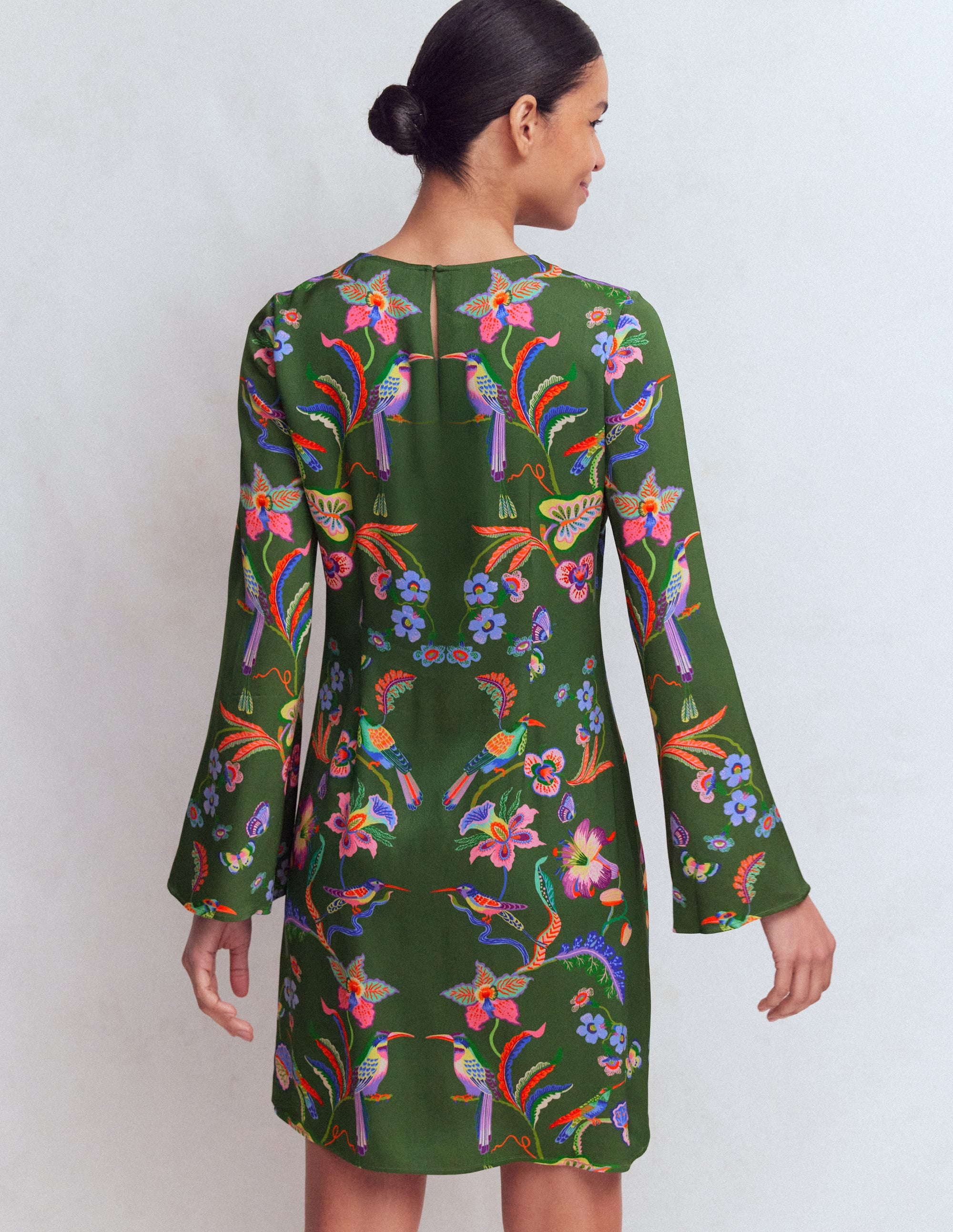 Flared Sleeve Shift Dress-Multi, Orchid Canopy - Image 3