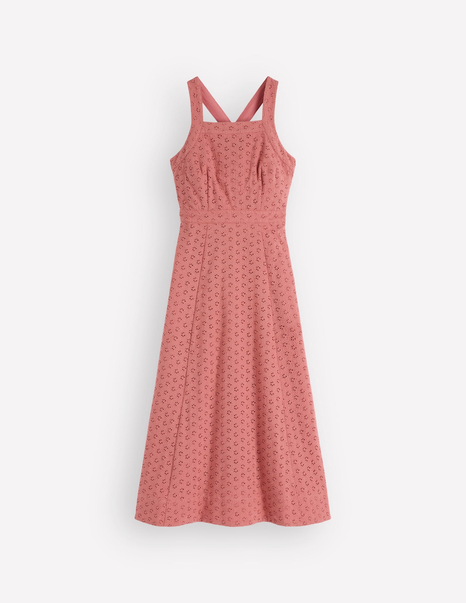 Cross Back Broderie Midi Dress-Vintage Rose Broderie-6