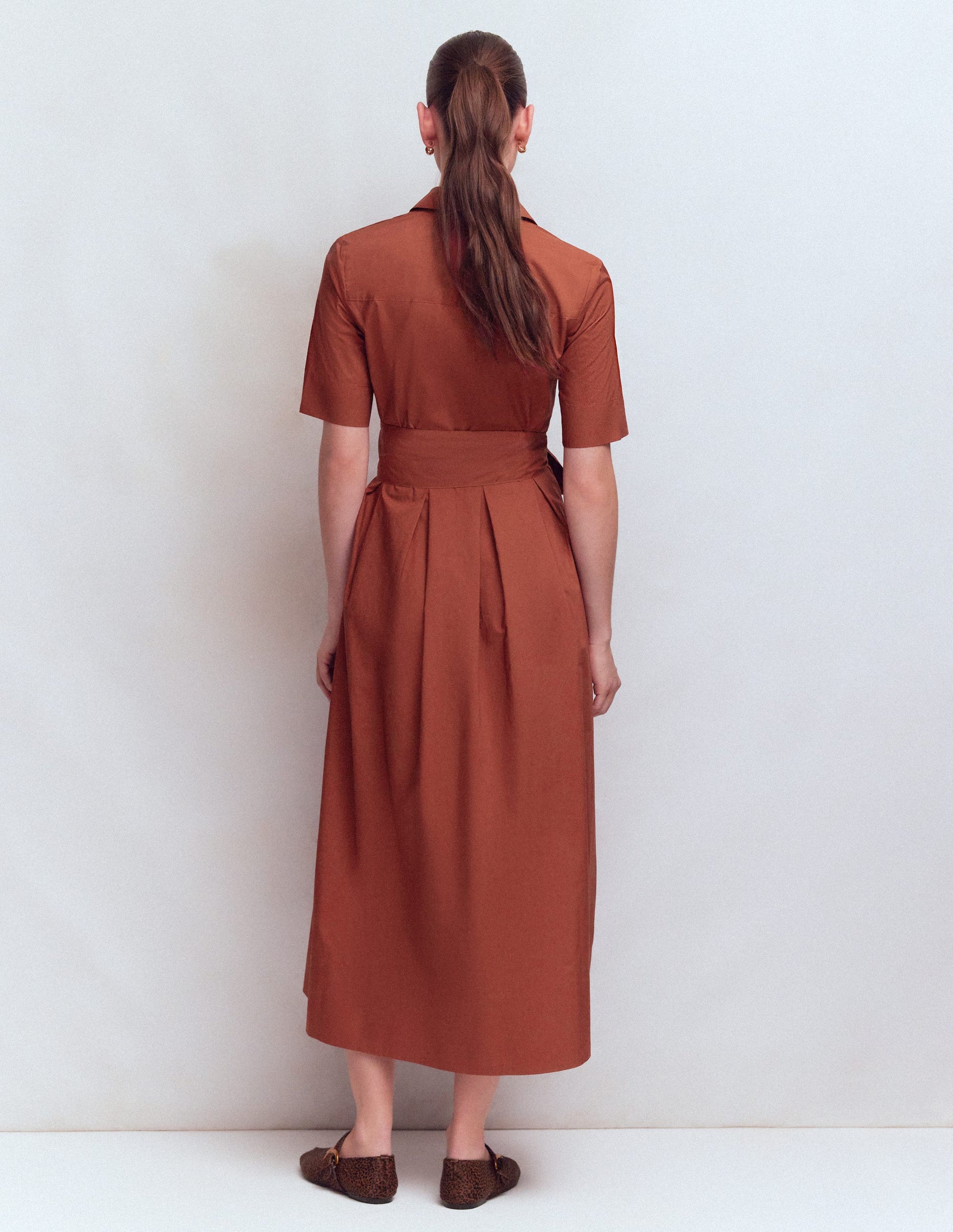 strapless open back dress Cammie Ruffle Shirt Dress