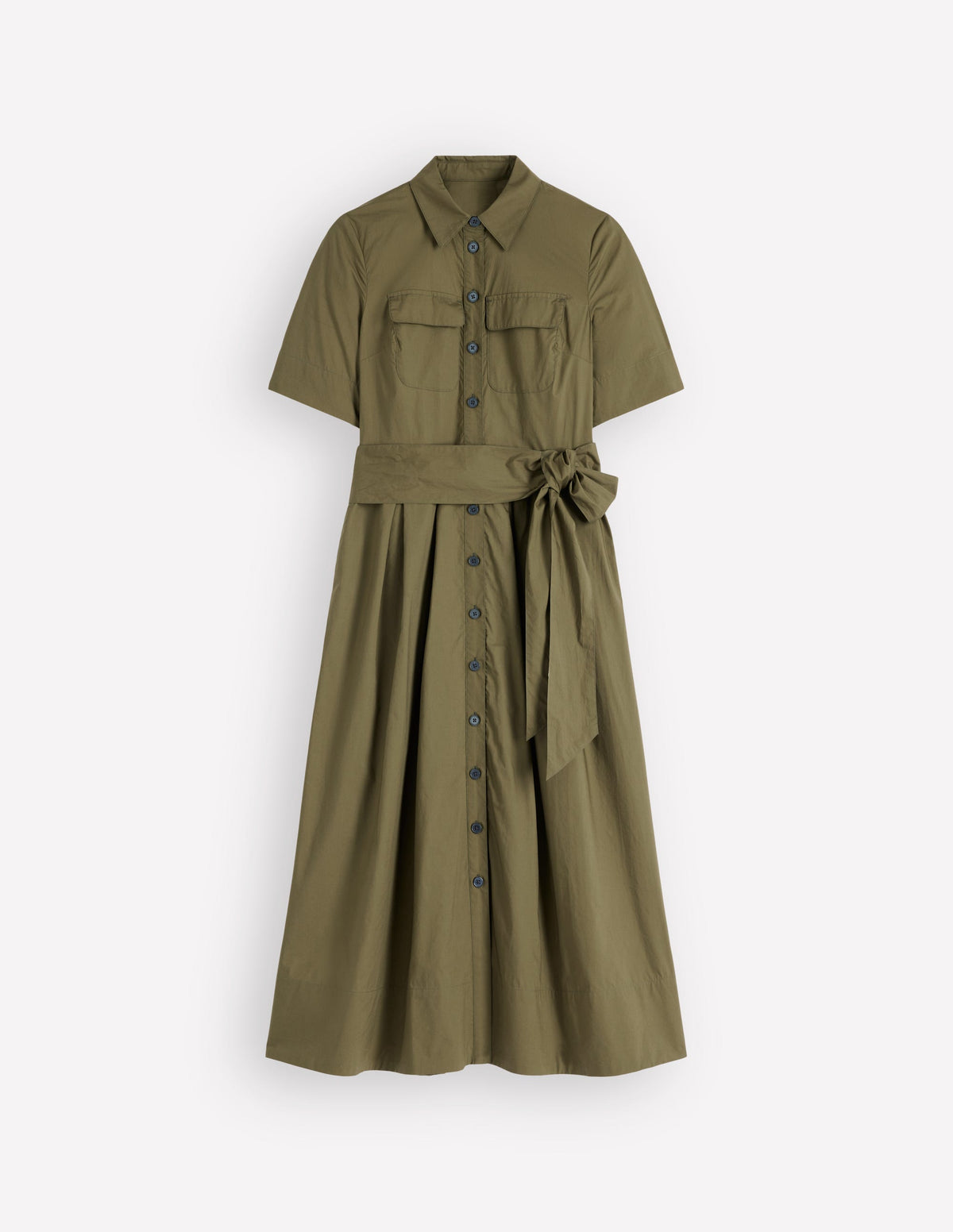 Zoe Short Sleeve Shirt Dress-Woodland Green - Image 5