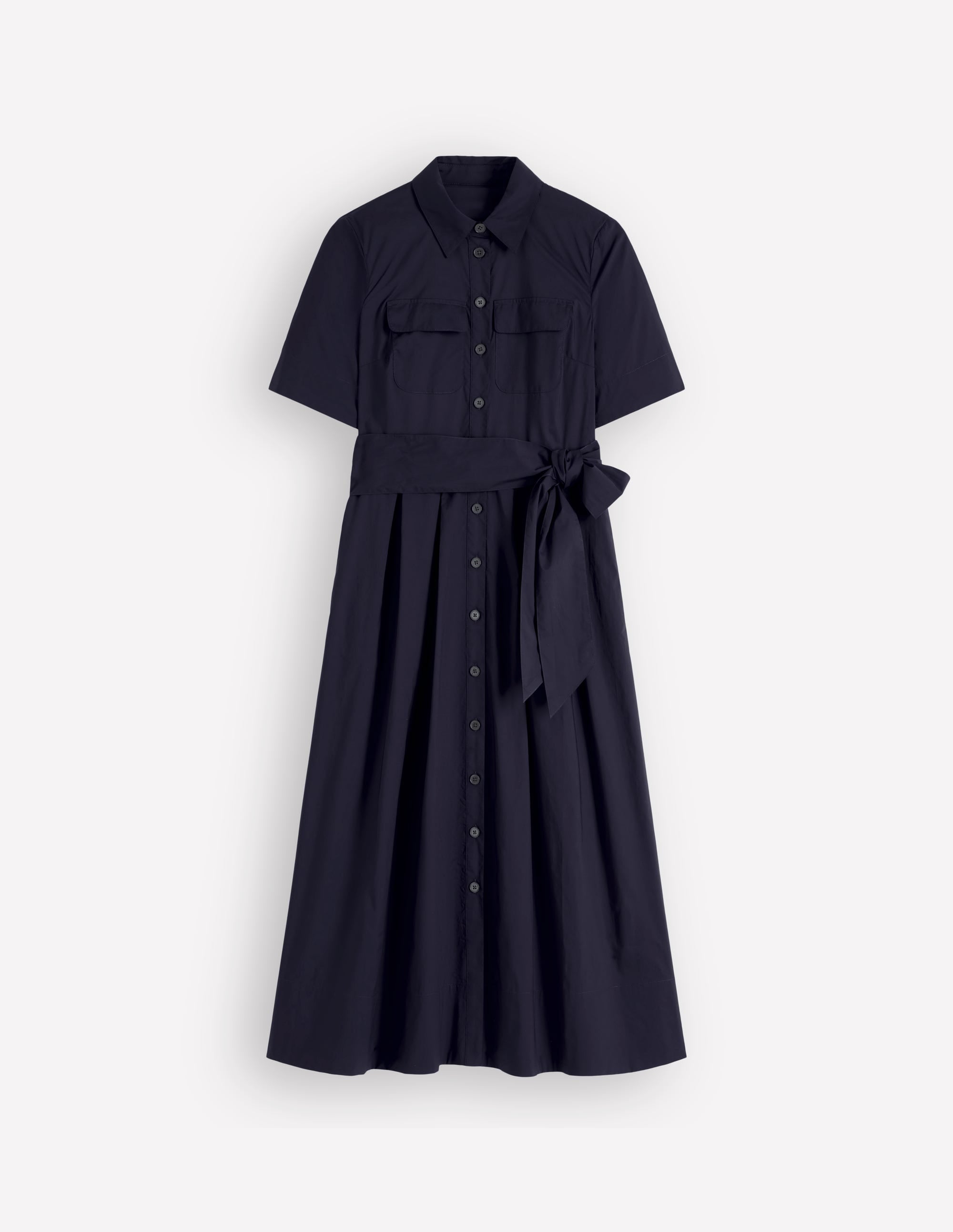 Zoe Short Sleeve Shirt Dress-Navy - Image 5