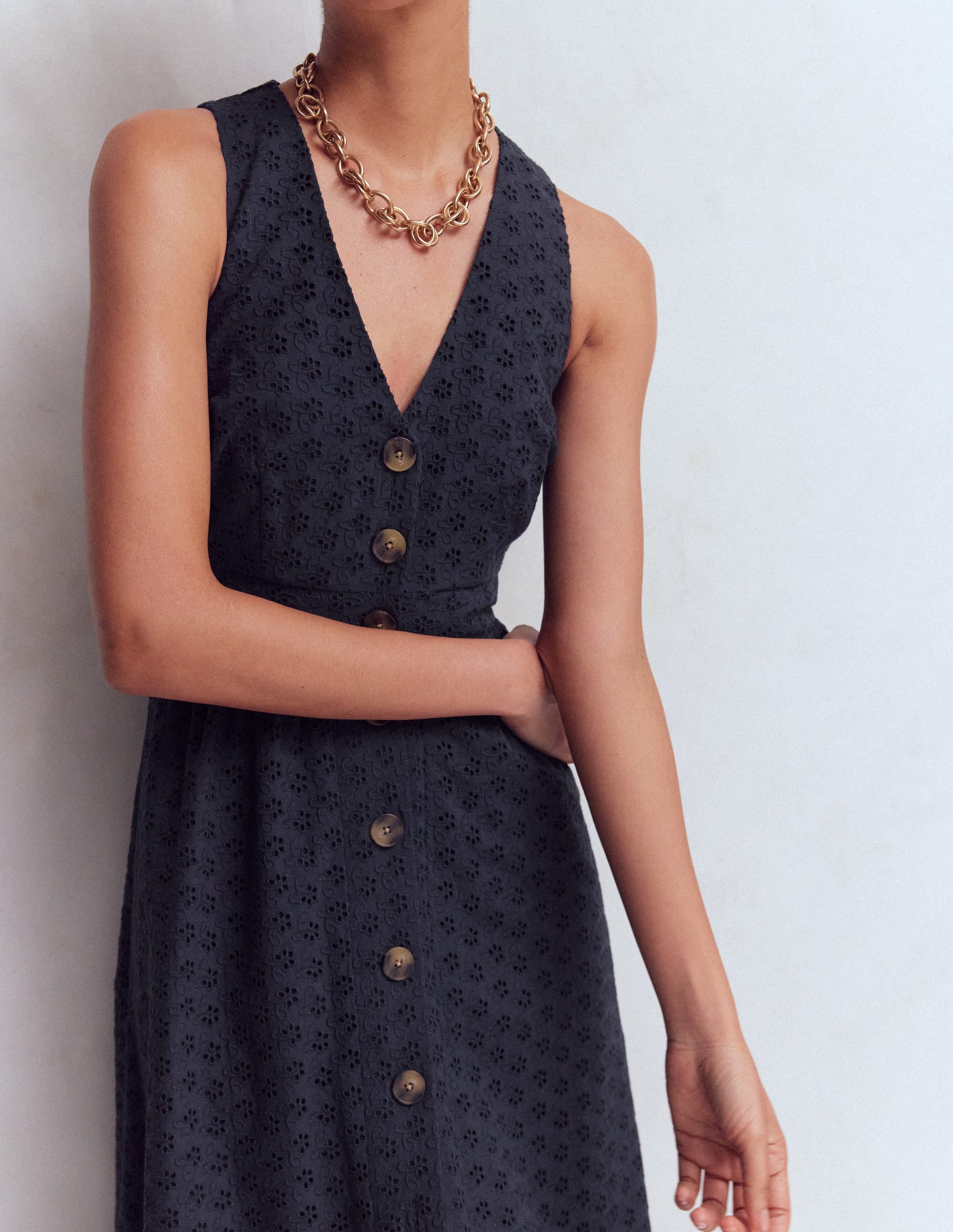 Catherine Broderie Dress-Navy Broderie - Image 2