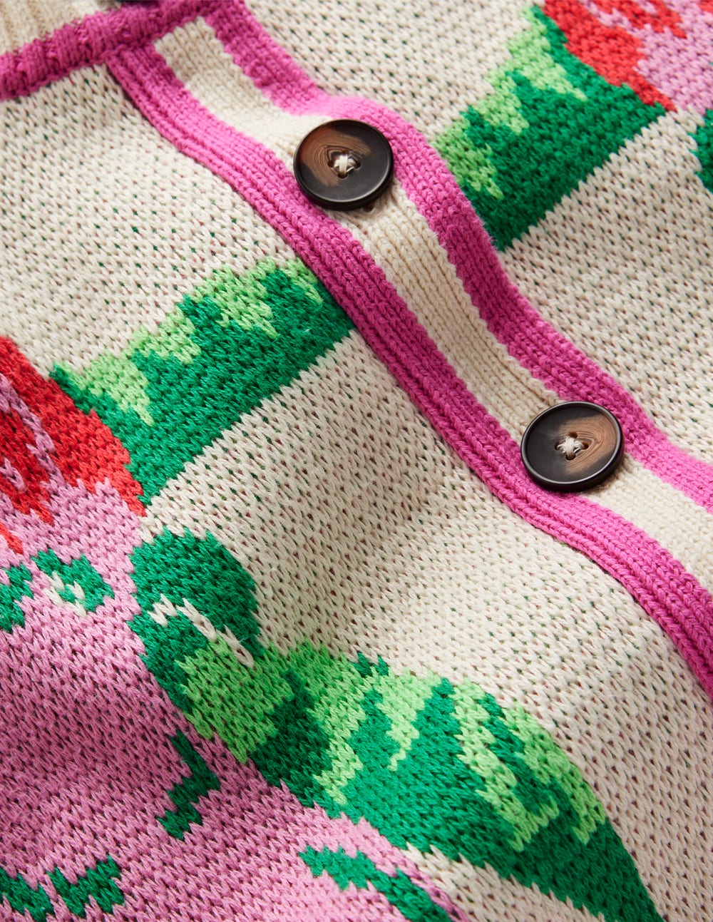 Abi Jacquard Cardigan-Warm Ivory, Palm Tree Birds - Image 10