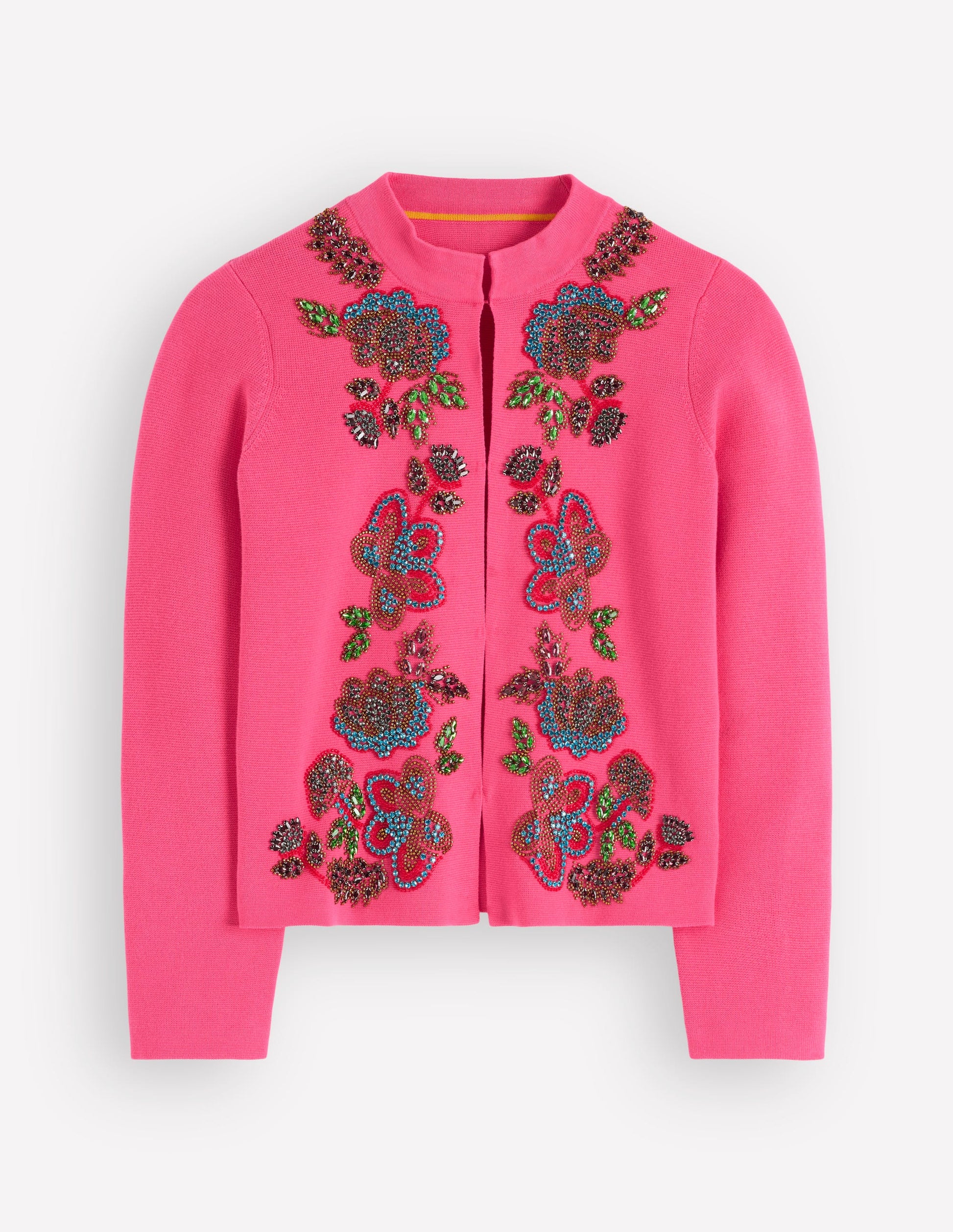 Elena Stand Neck Jacket-Pink Embroidery-7