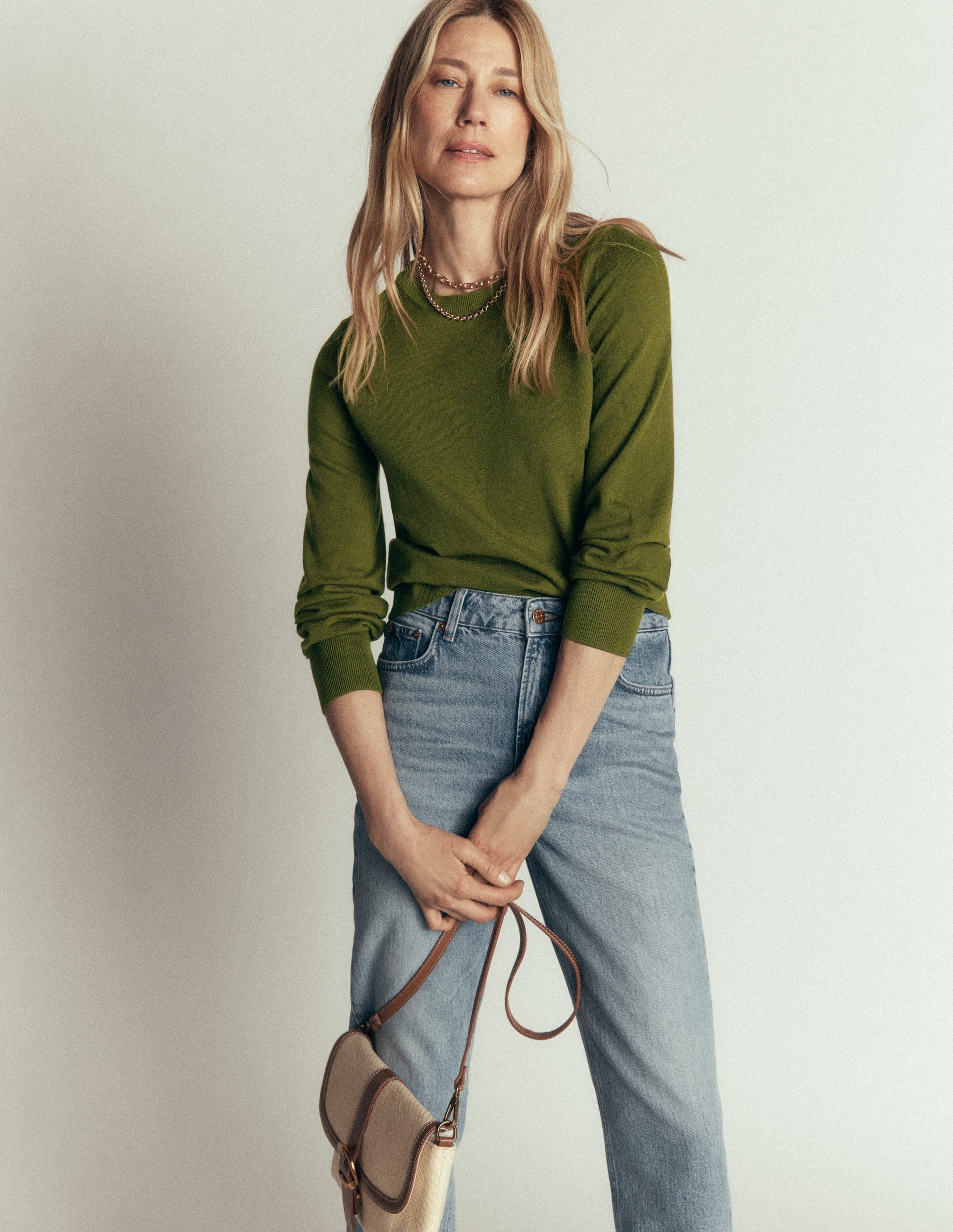Camilla Cotton Crew Jumper-Forest Green - Image 5