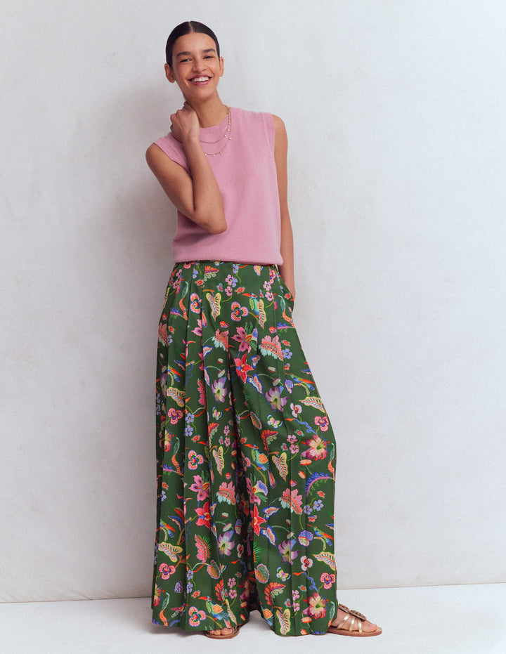 Regent Wide Leg Trousers-Multi, Orchid Canopy