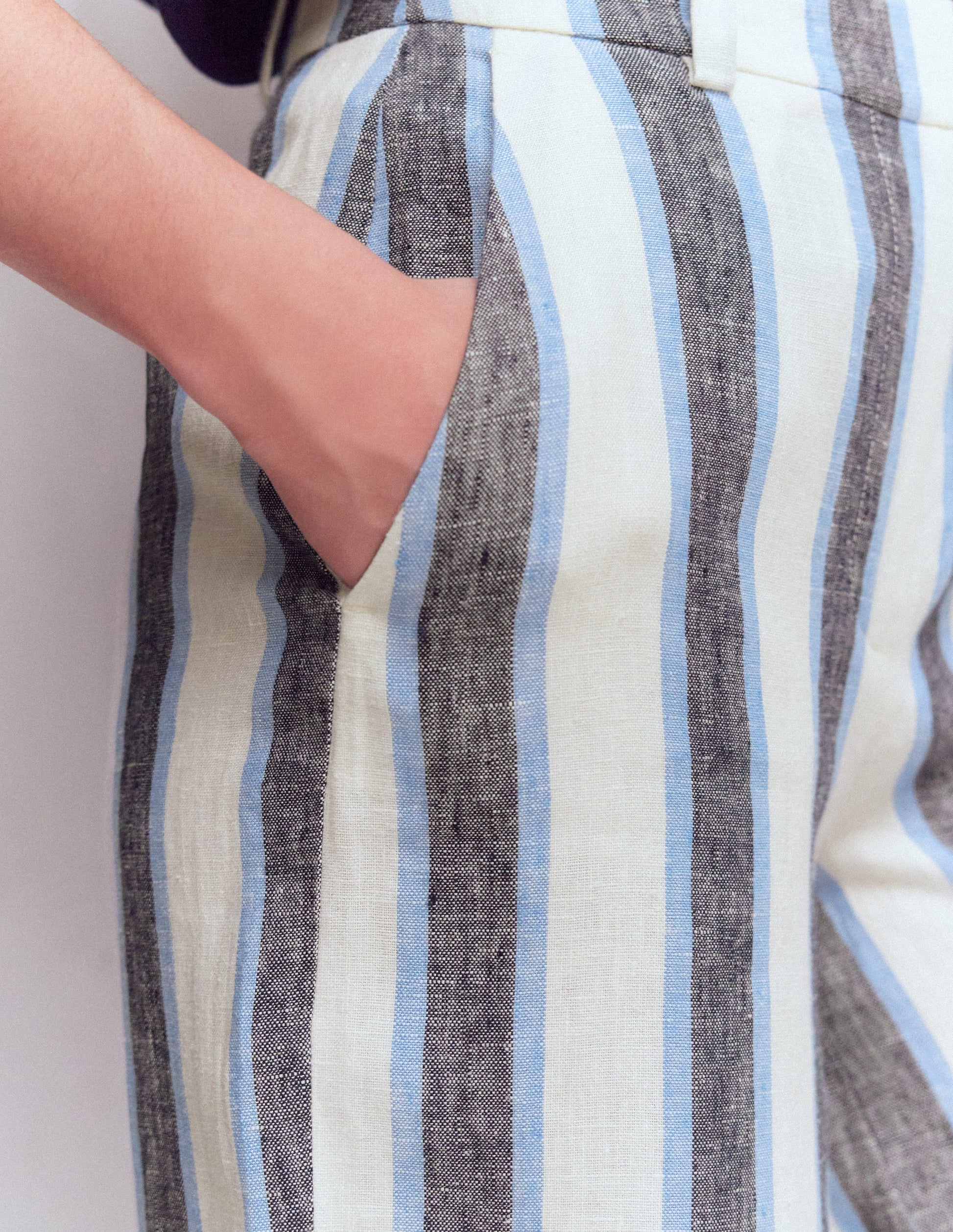 Belgravia Linen Trousers-Blue and White Stripe-3